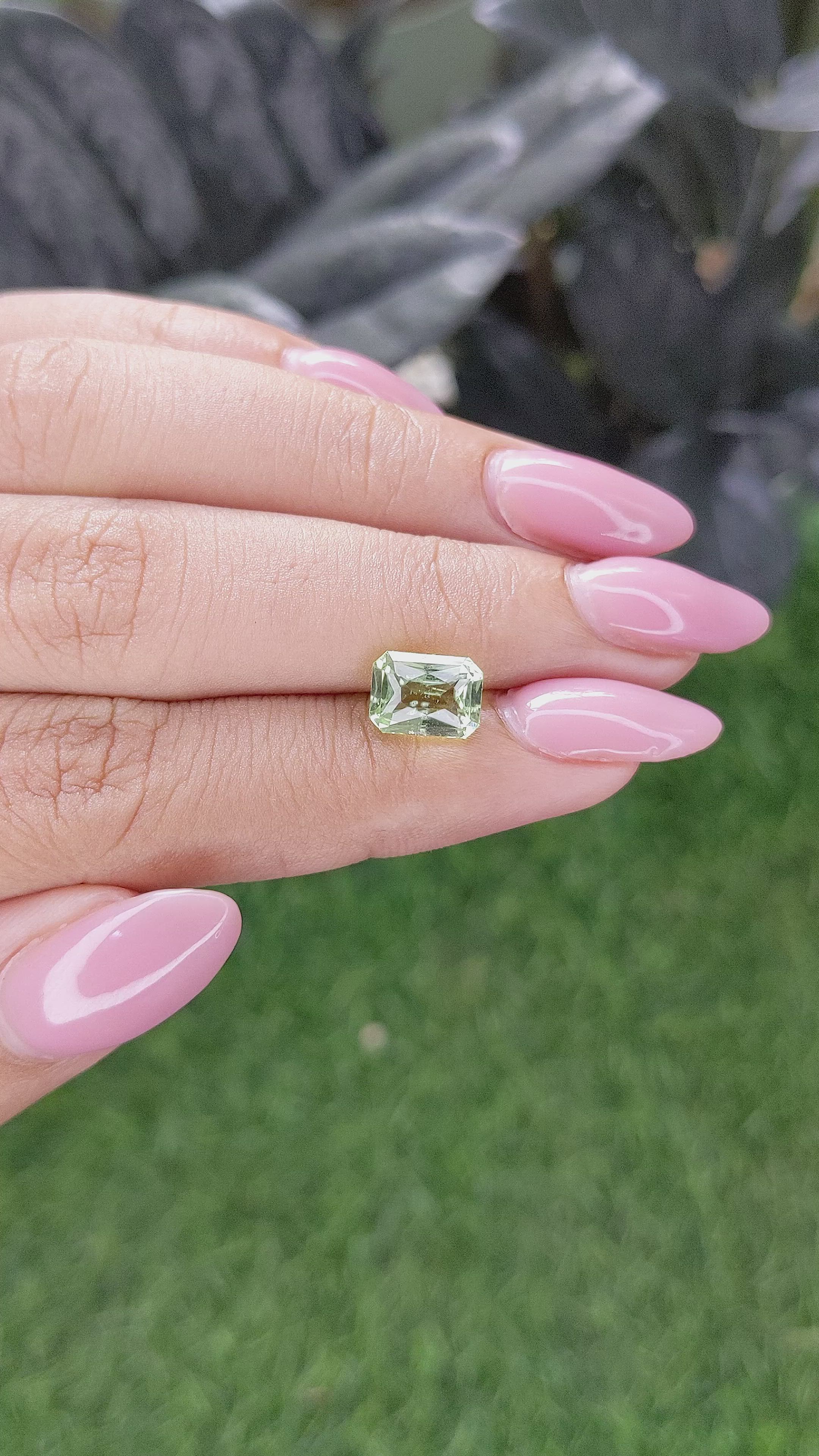 2.15 Ct. Yellowish Green Tourmaline from Tanzania Size Video