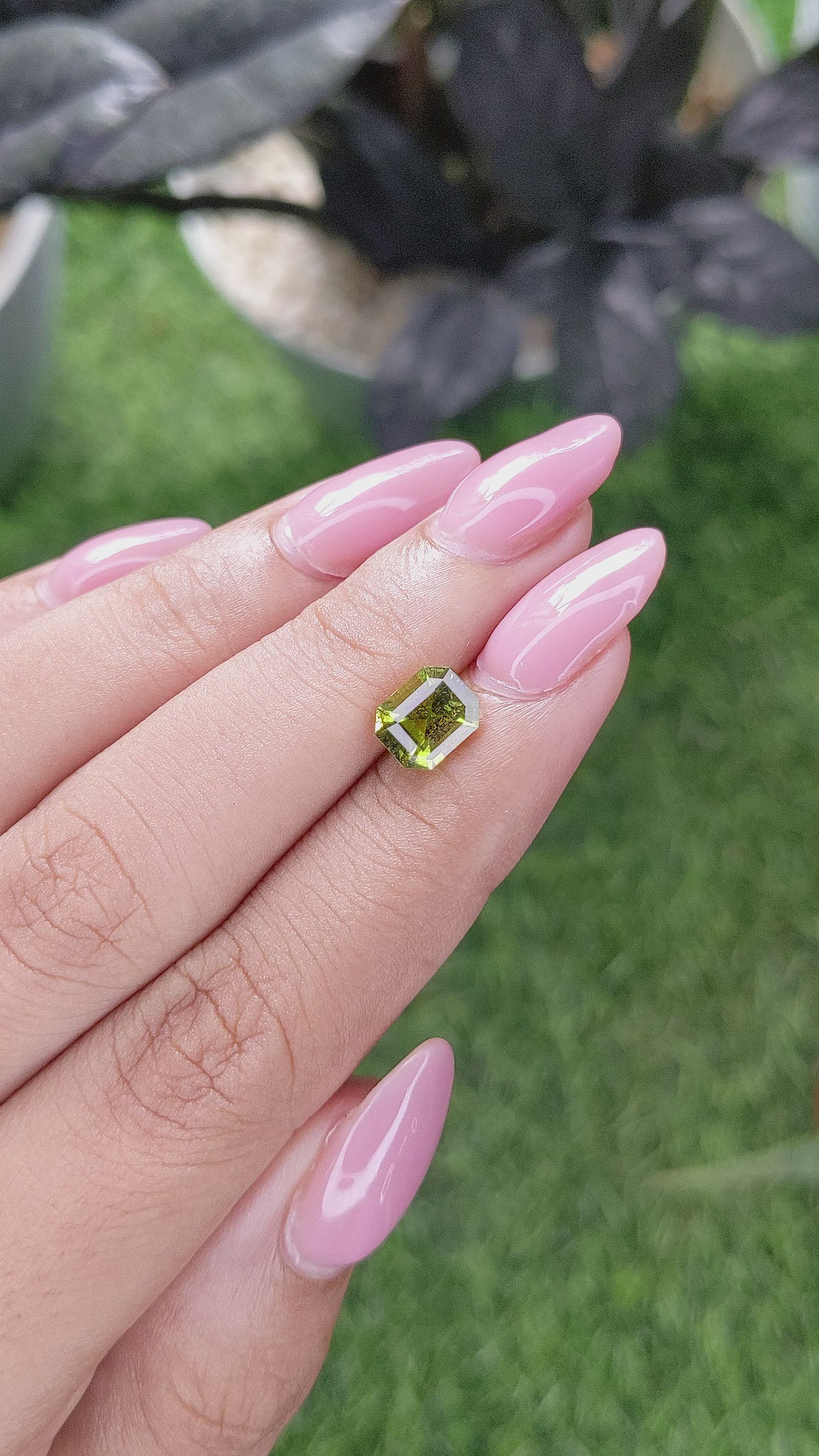 1.55 Ct. Yellowish Green Tourmaline from Tanzania Size Video