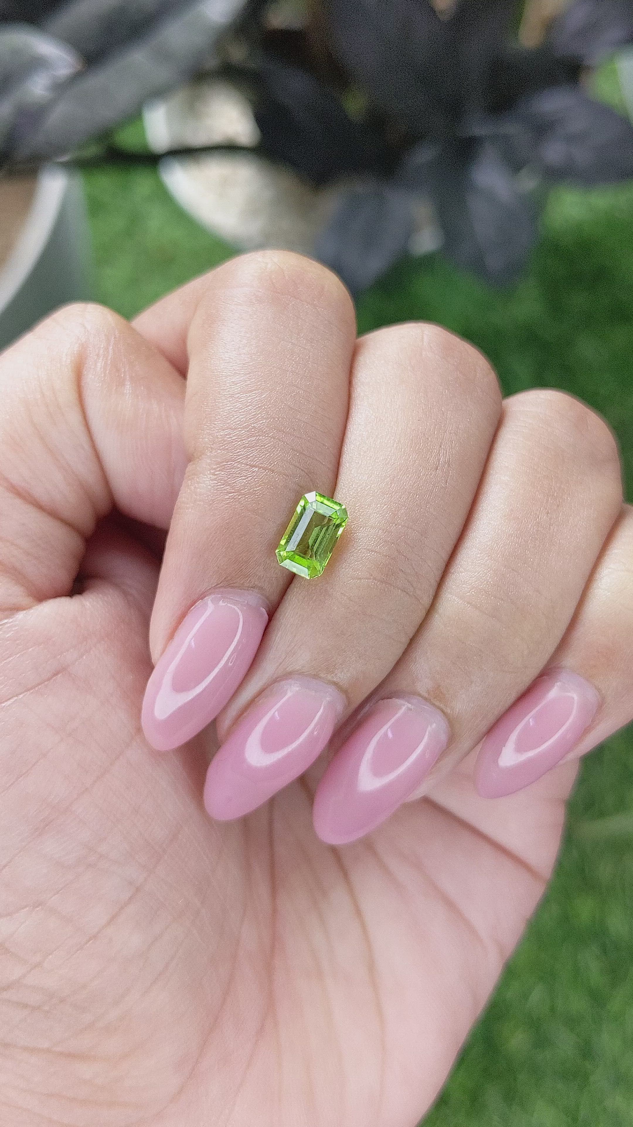 1.07 Ct. Yellowish Green Peridot from Tanzania Size Video