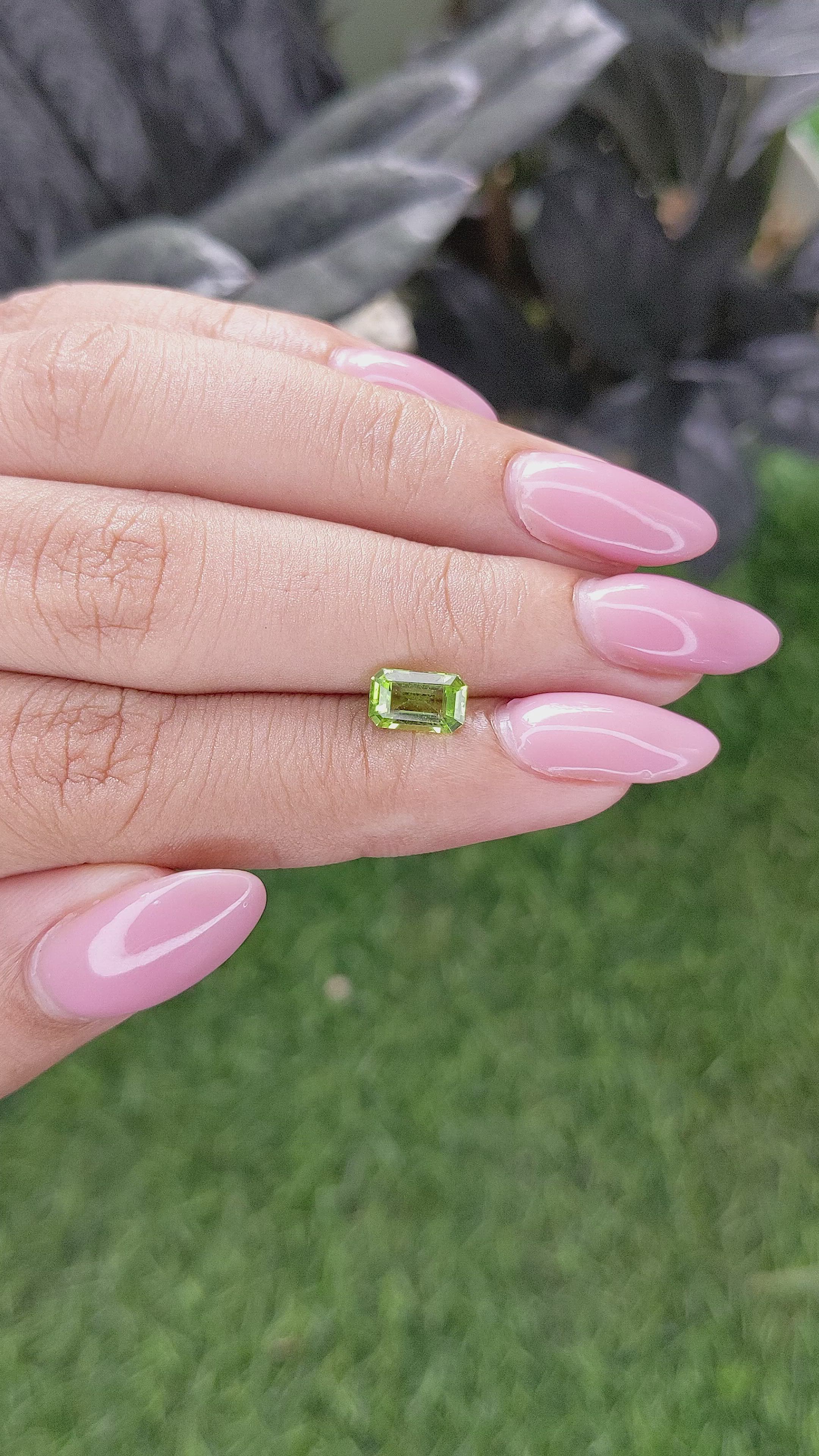 1.07 Ct. Yellowish Green Peridot from Tanzania Size Video