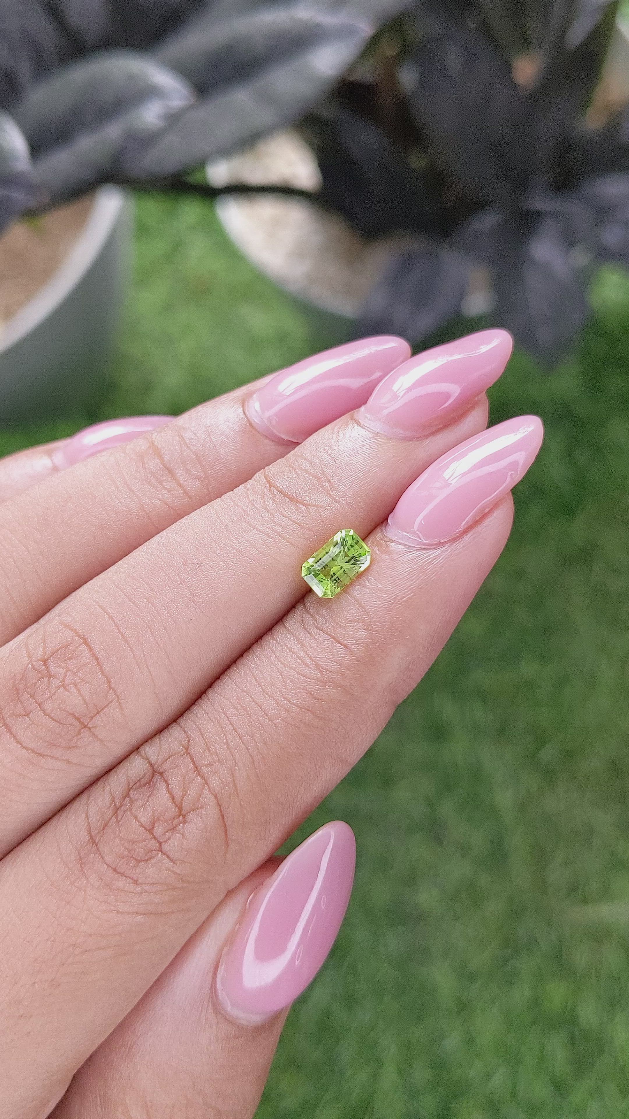 0.68 Ct. Yellowish Green Peridot from Tanzania Size Video