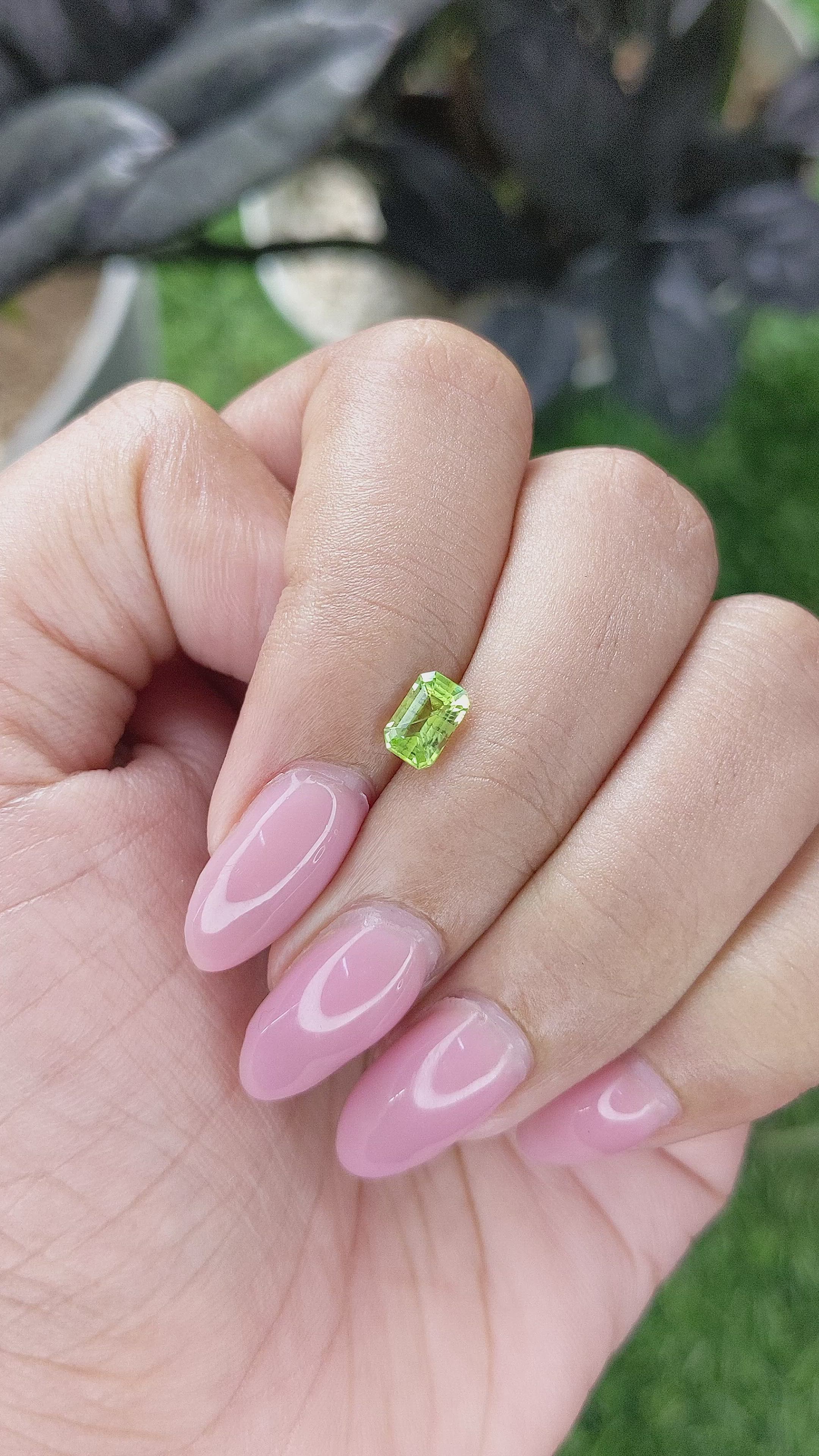 0.68 Ct. Yellowish Green Peridot from Tanzania Size Video