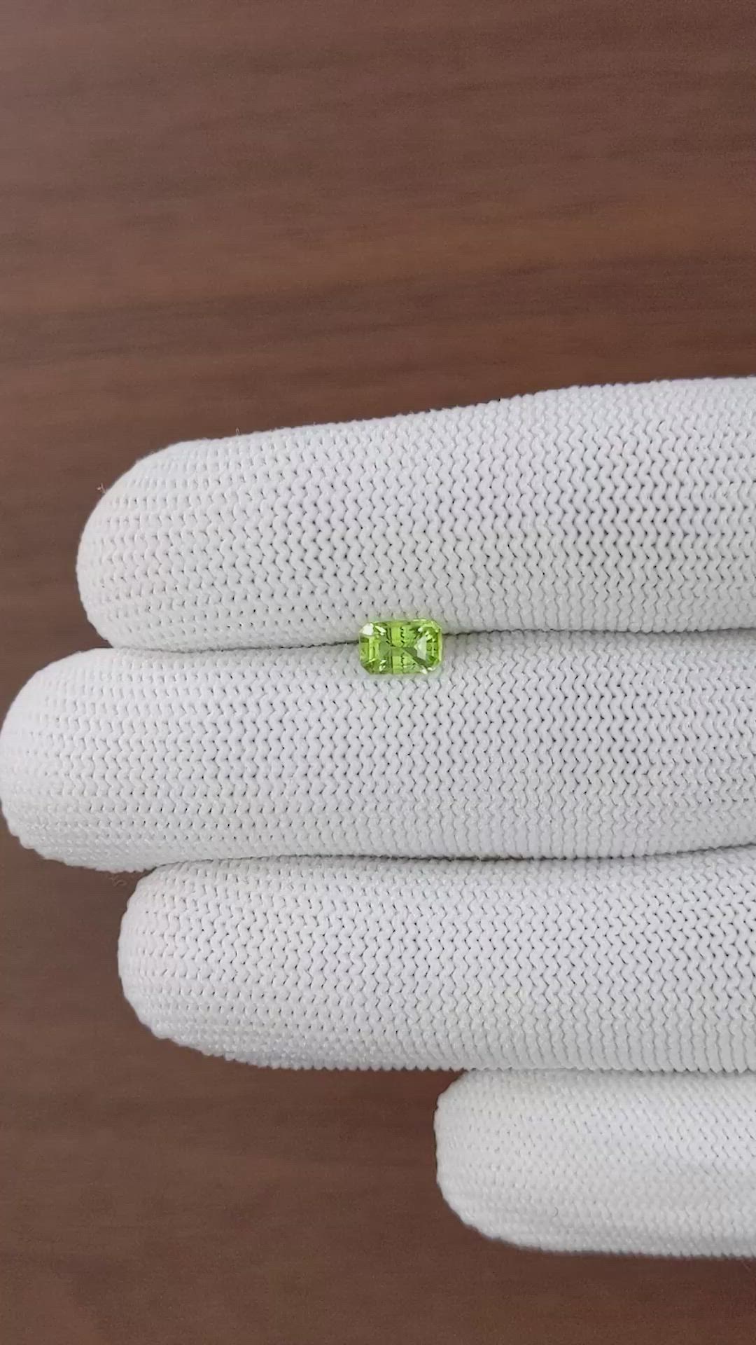 0.68 Ct. Yellowish Green Peridot from Tanzania Size Video