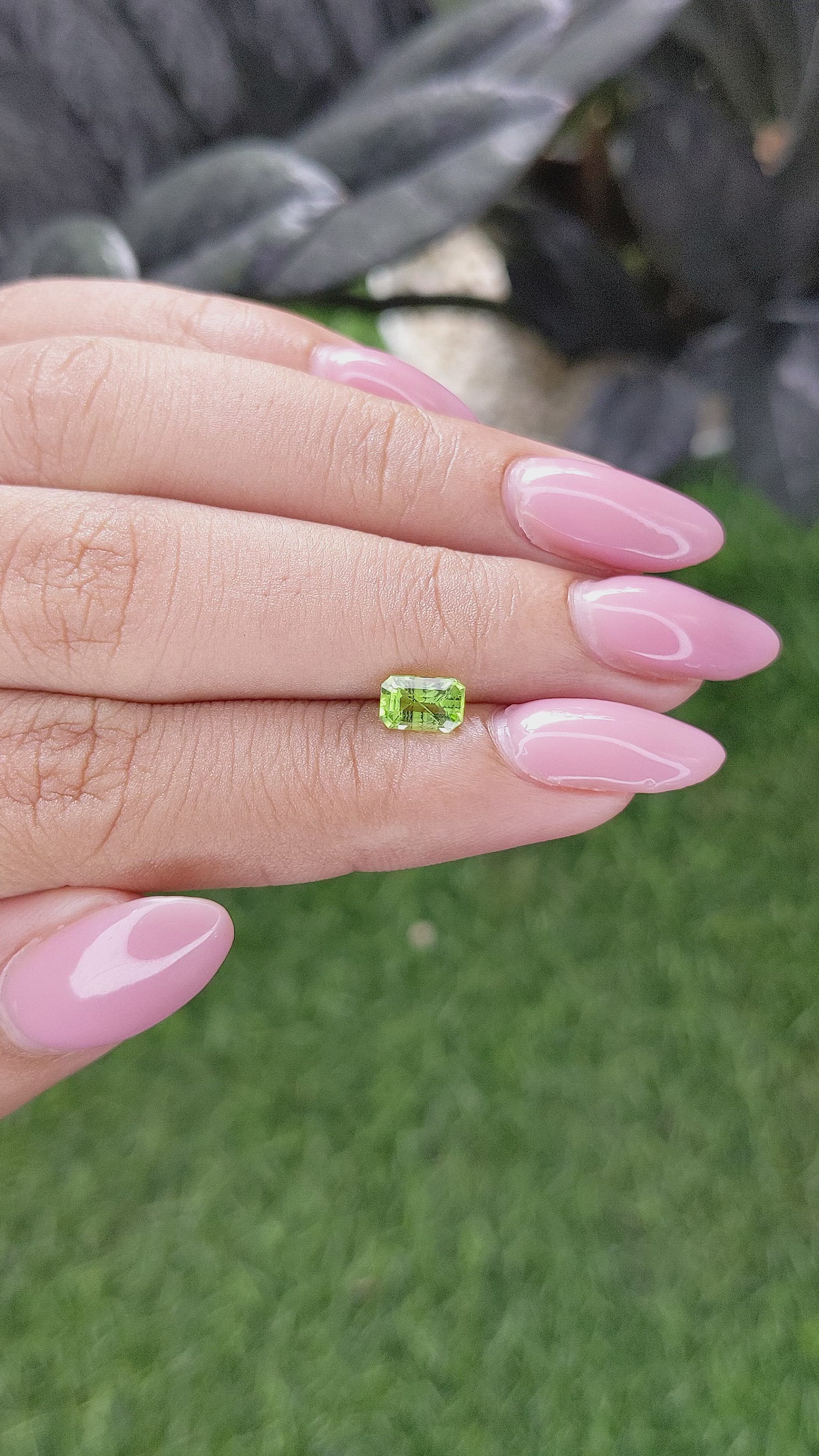0.68 Ct. Yellowish Green Peridot from Tanzania Size Video