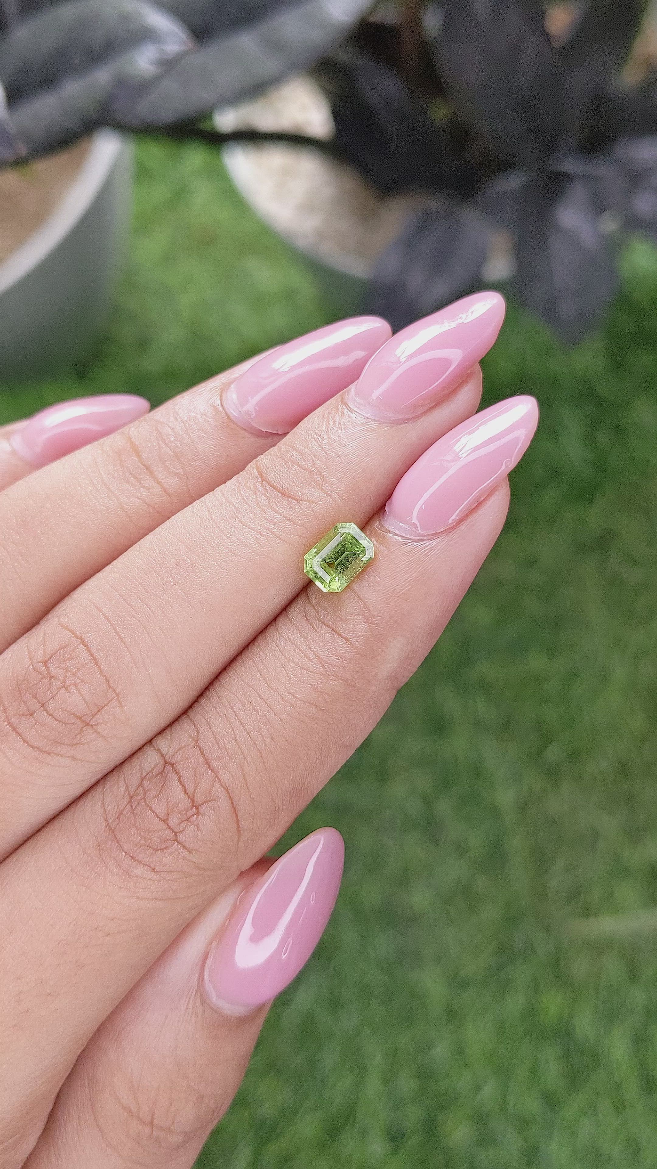0.81 Ct. Yellowish Green Peridot from Tanzania Size Video