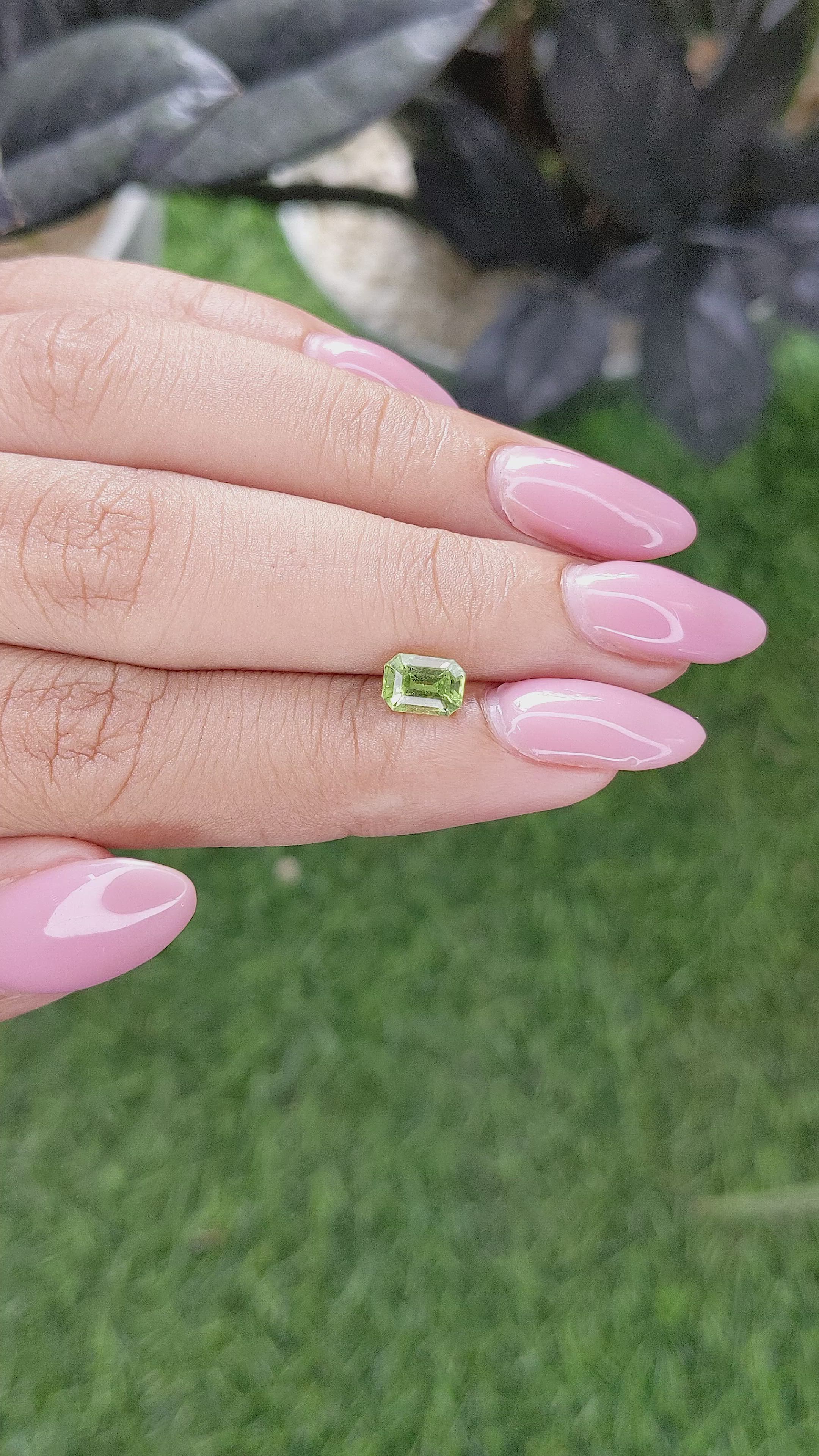 0.81 Ct. Yellowish Green Peridot from Tanzania Size Video