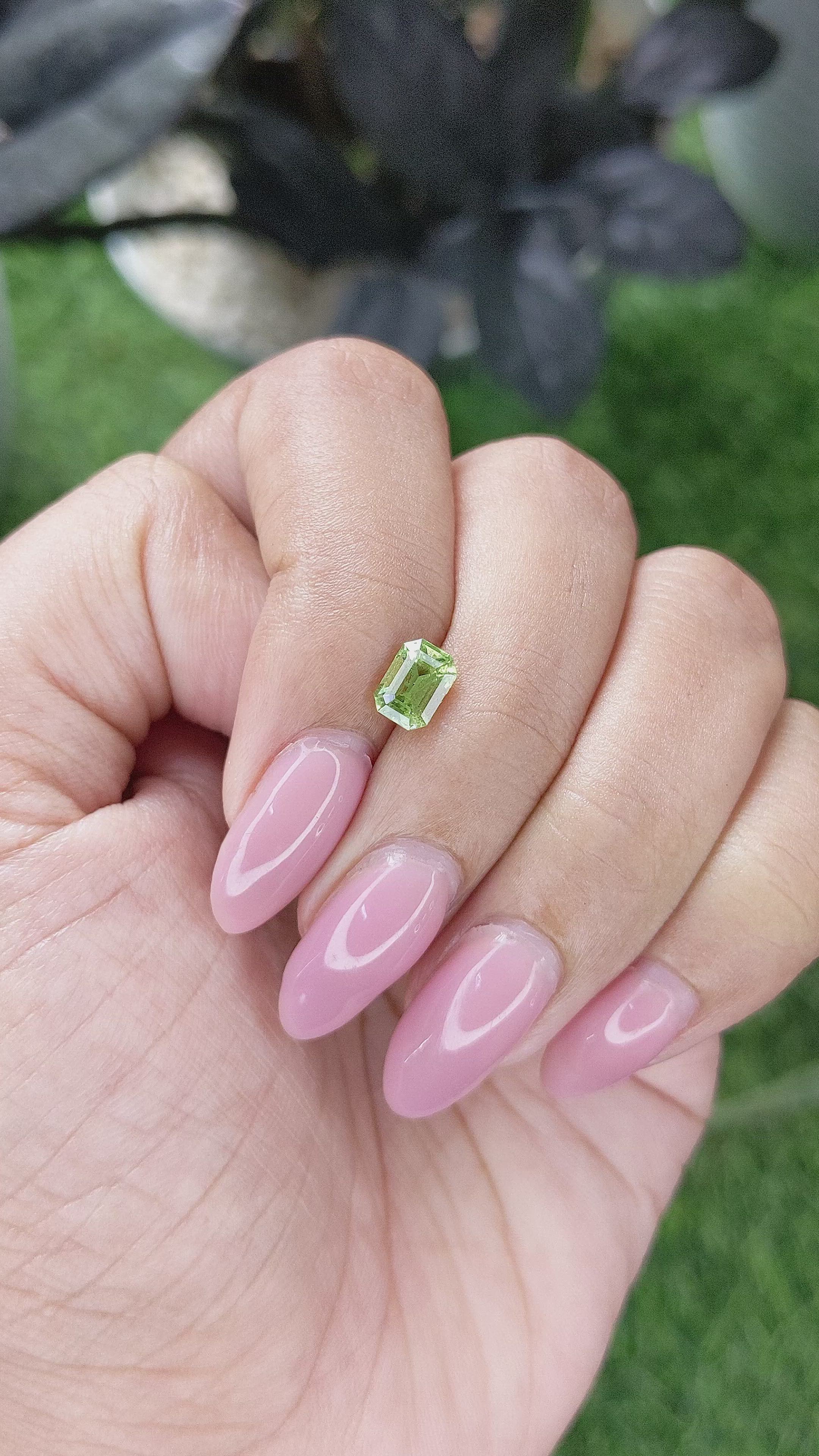 0.81 Ct. Yellowish Green Peridot from Tanzania Size Video