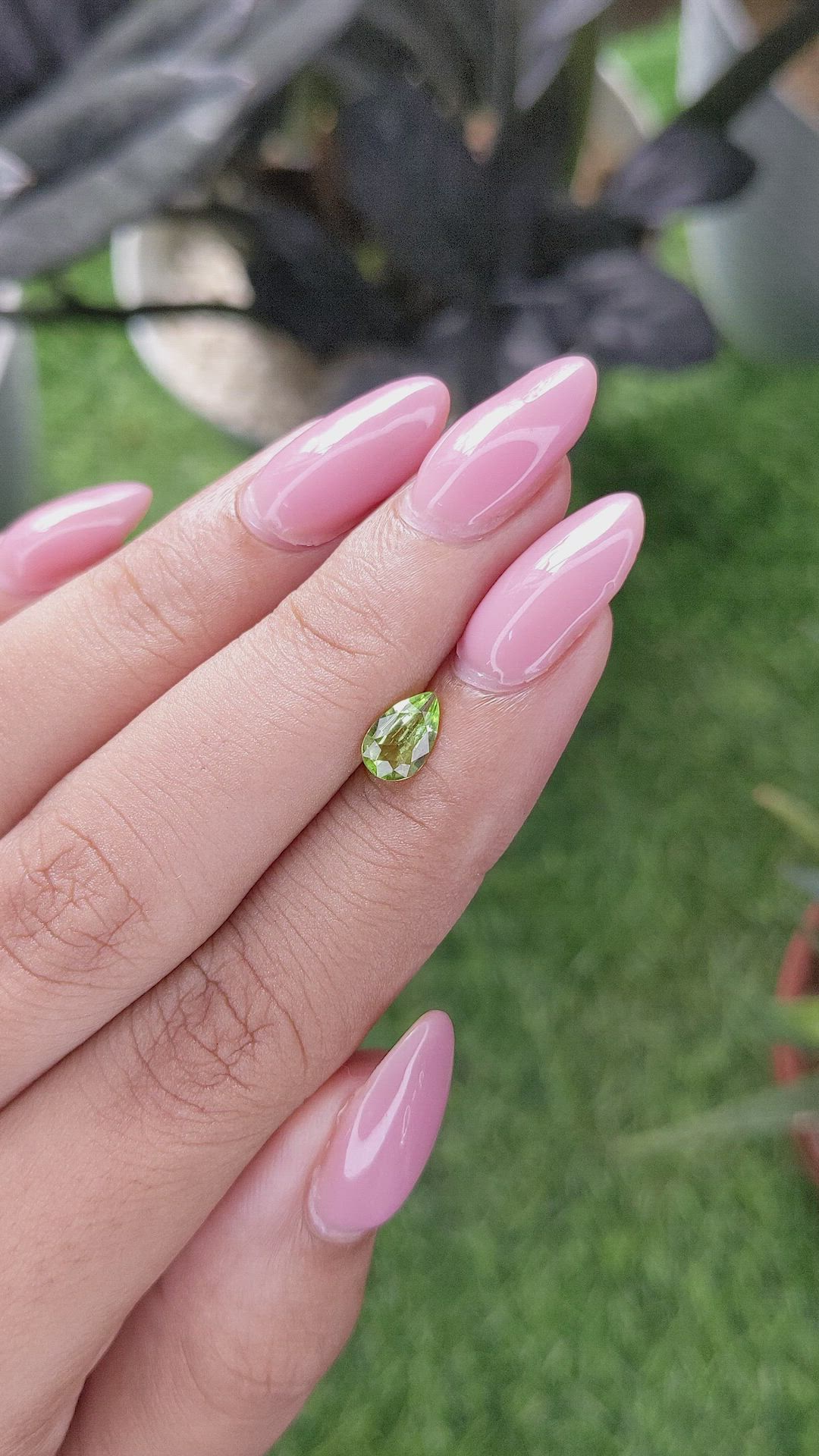 0.60 Ct. Yellowish Green Peridot from Tanzania Size Video
