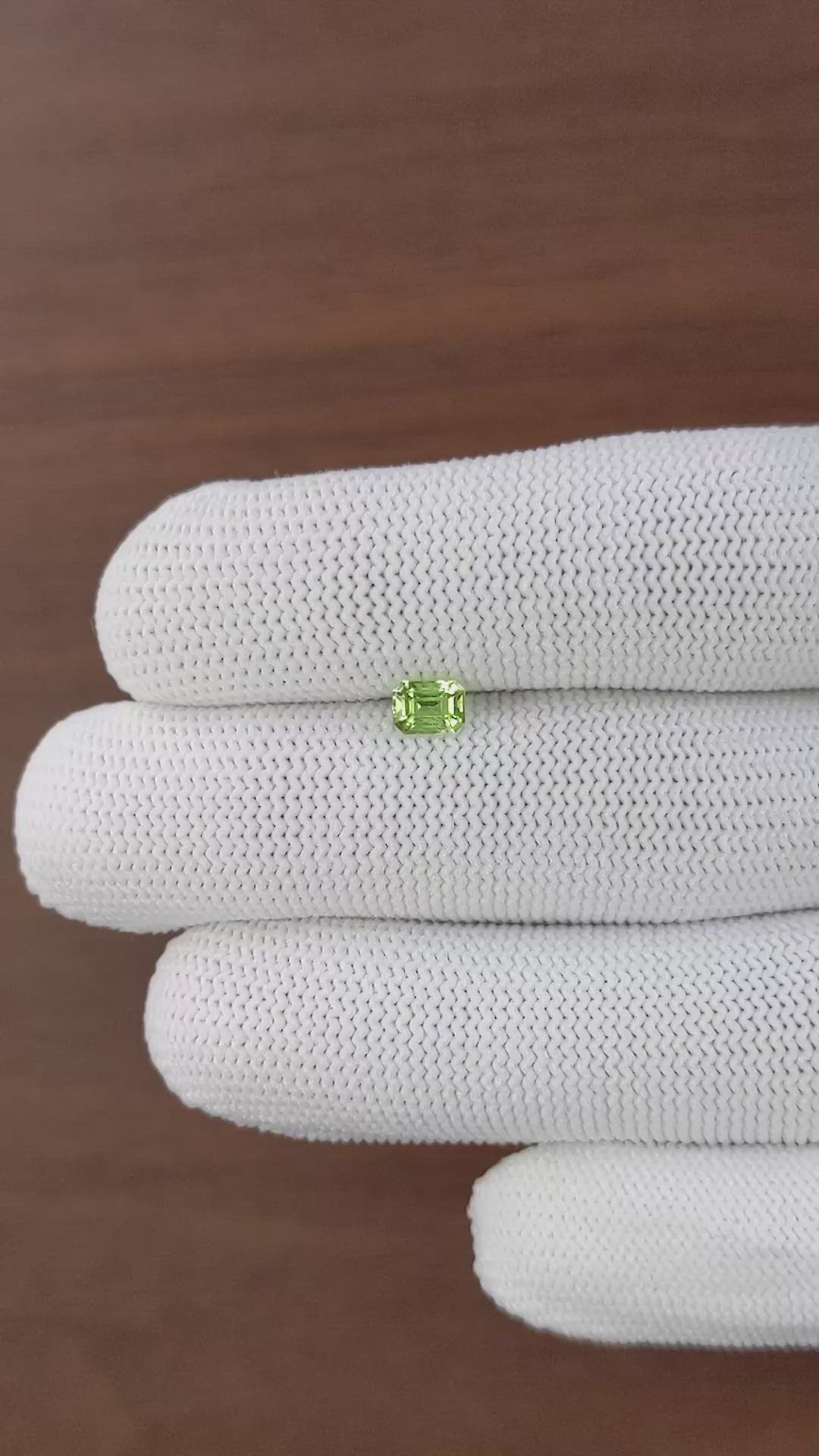 0.55 Ct. Yellowish Green Peridot from Tanzania Size Video