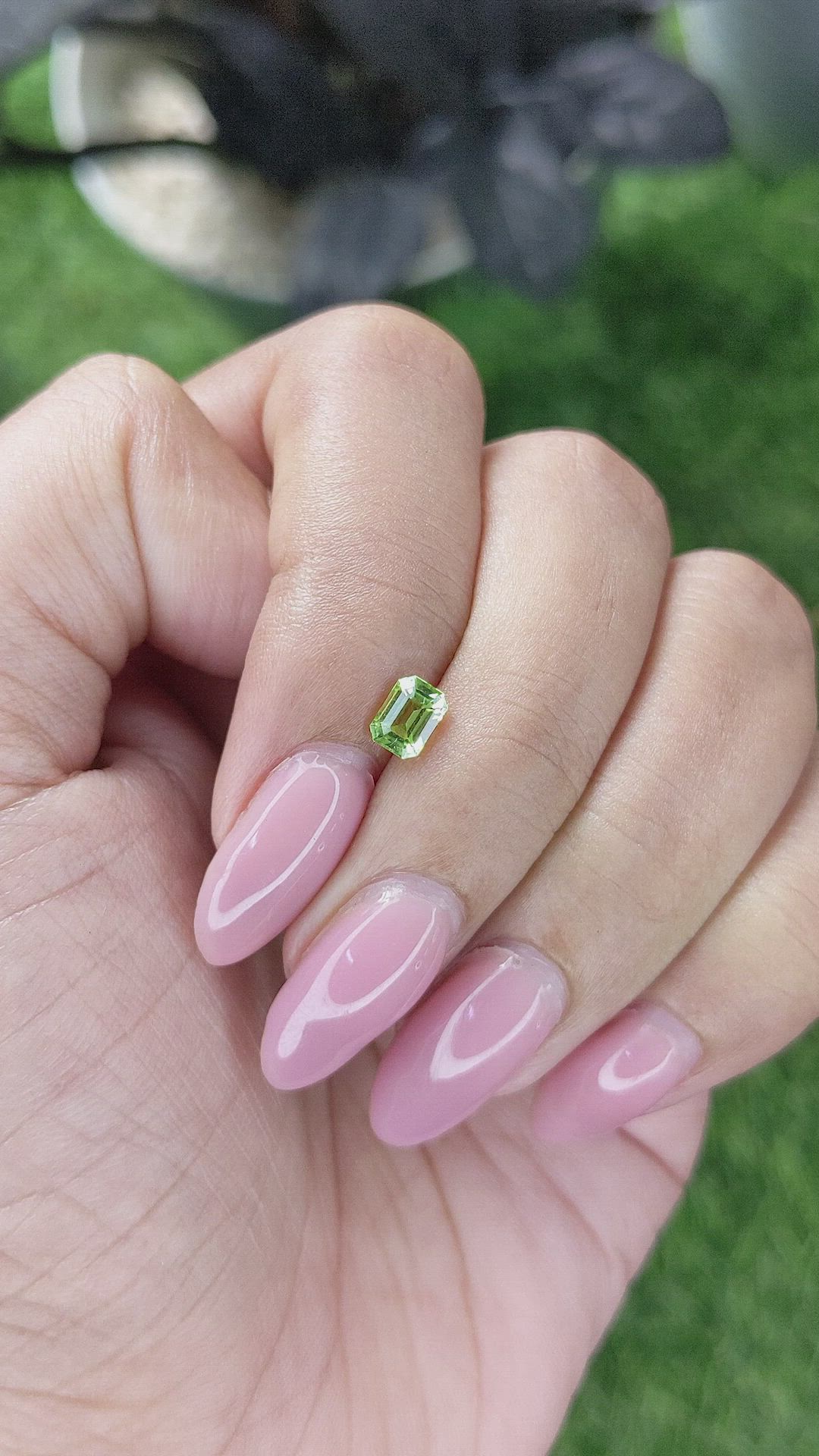 0.55 Ct. Yellowish Green Peridot from Tanzania Size Video