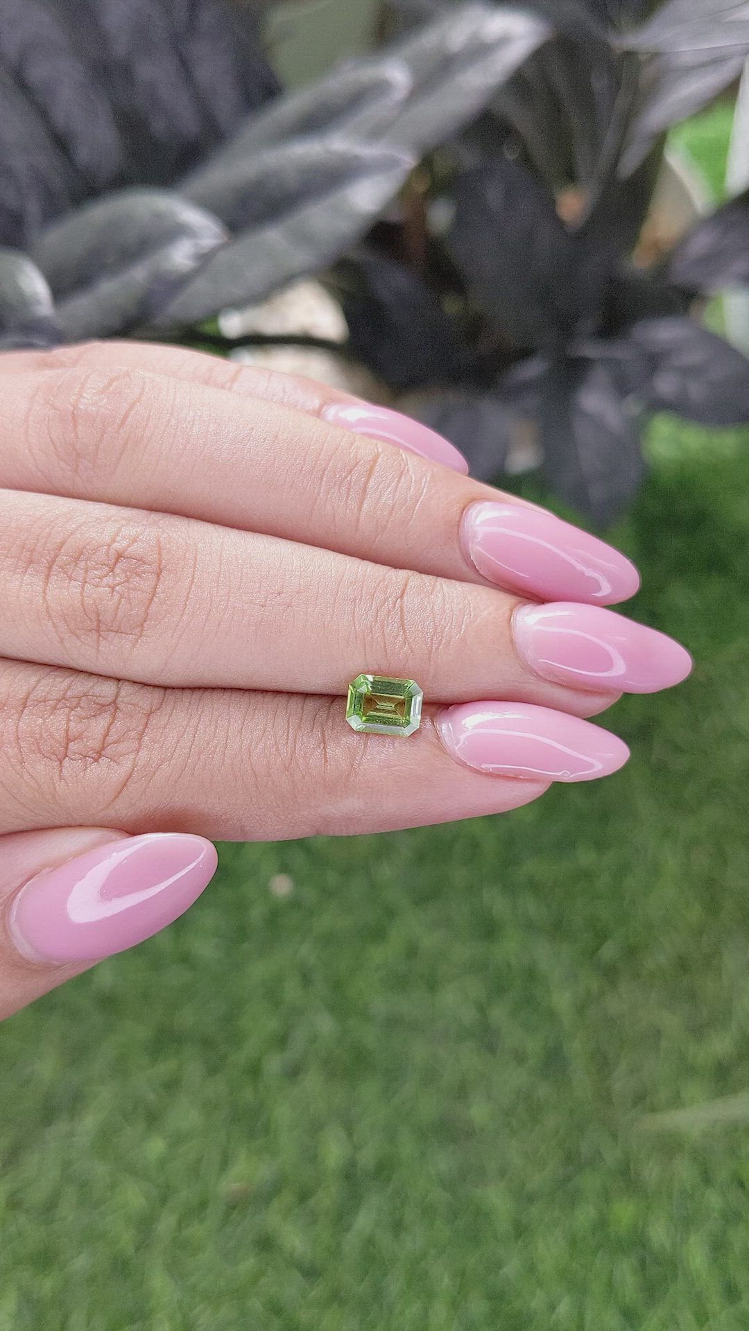 0.85 Ct. Yellowish Green Peridot from Tanzania Size Video