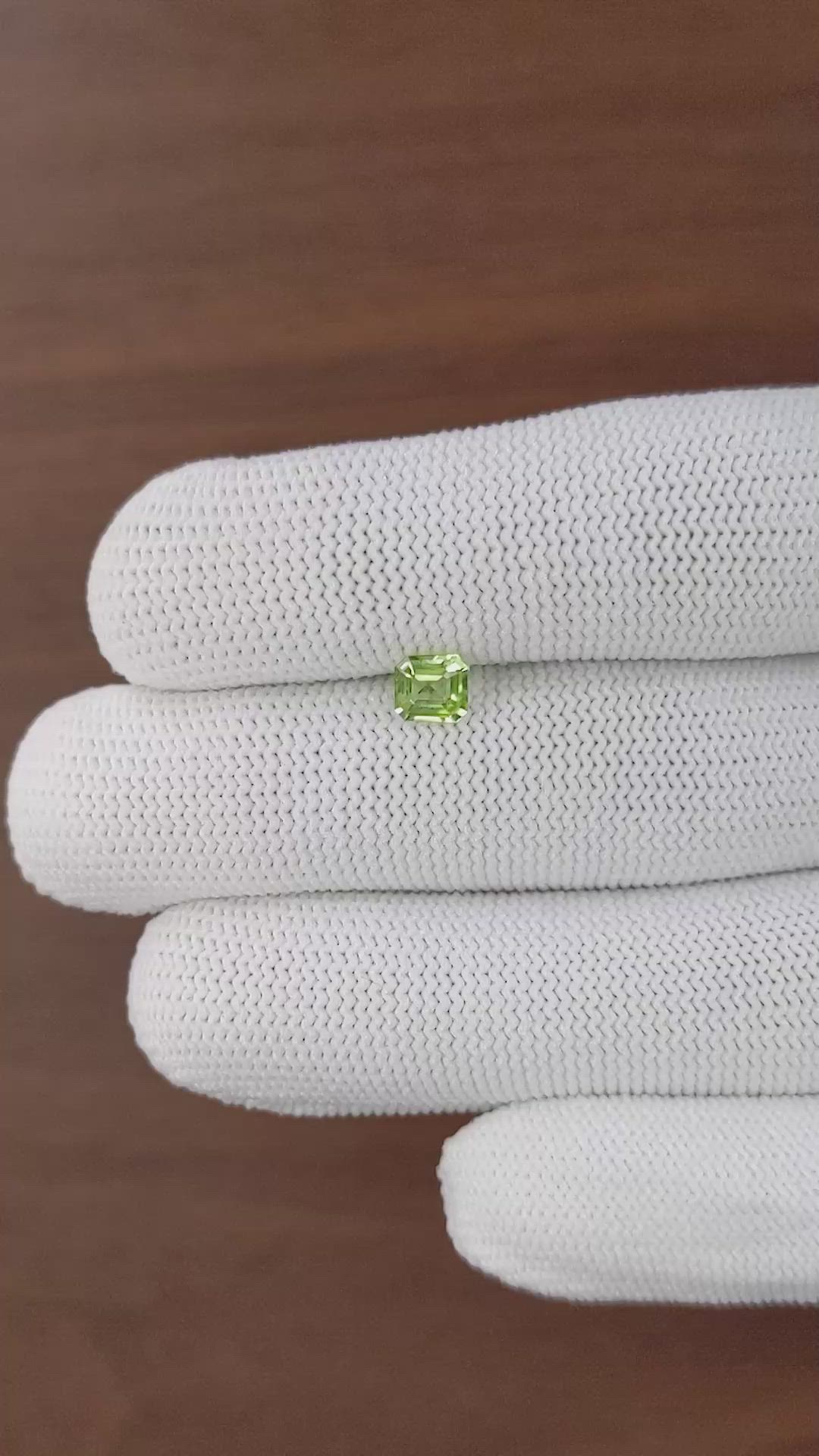 0.64 Ct. Yellowish Green Peridot from Tanzania Size Video