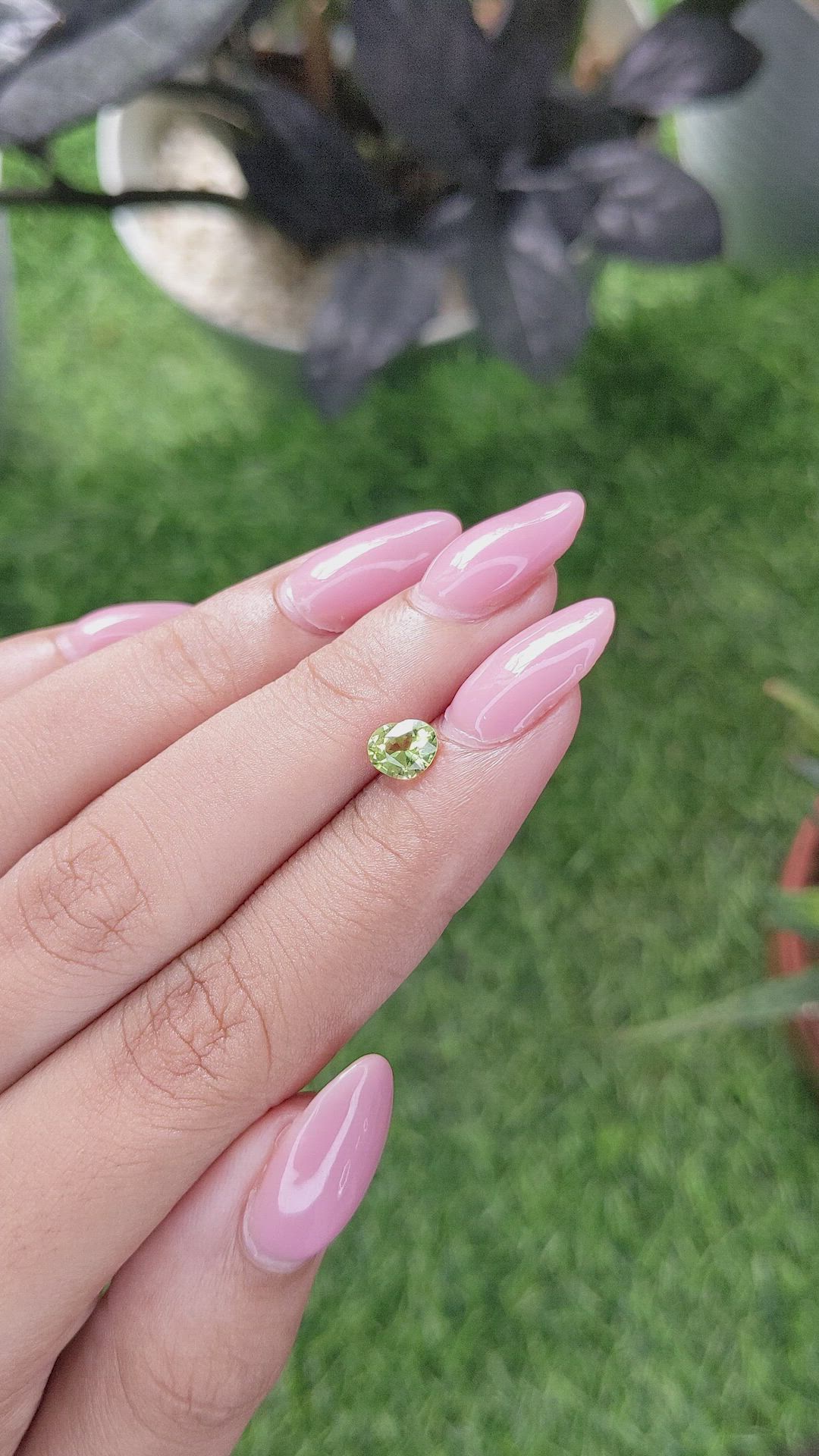 0.69 Ct. Yellowish Green Peridot from Tanzania Size Video