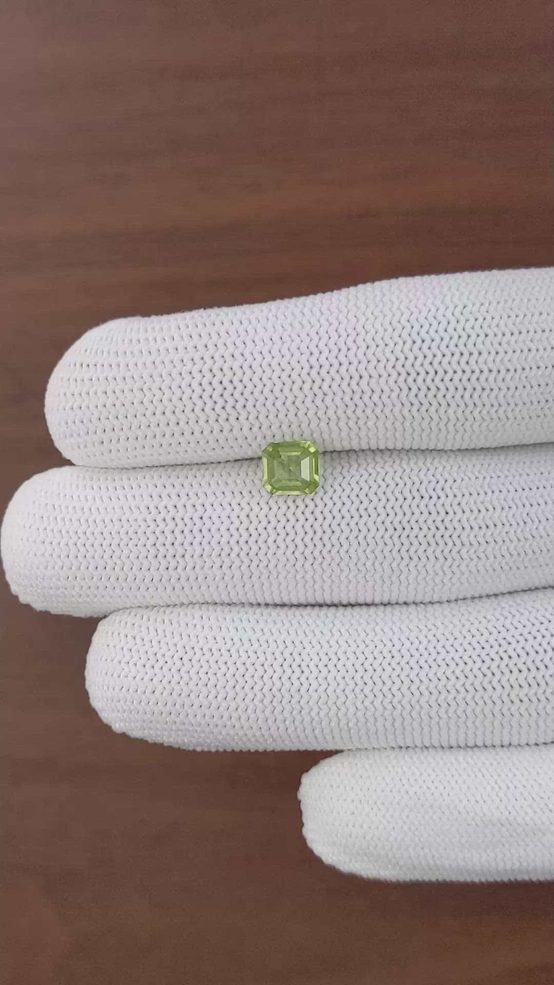 0.91 Ct. Yellowish Green Peridot from Tanzania Size Video