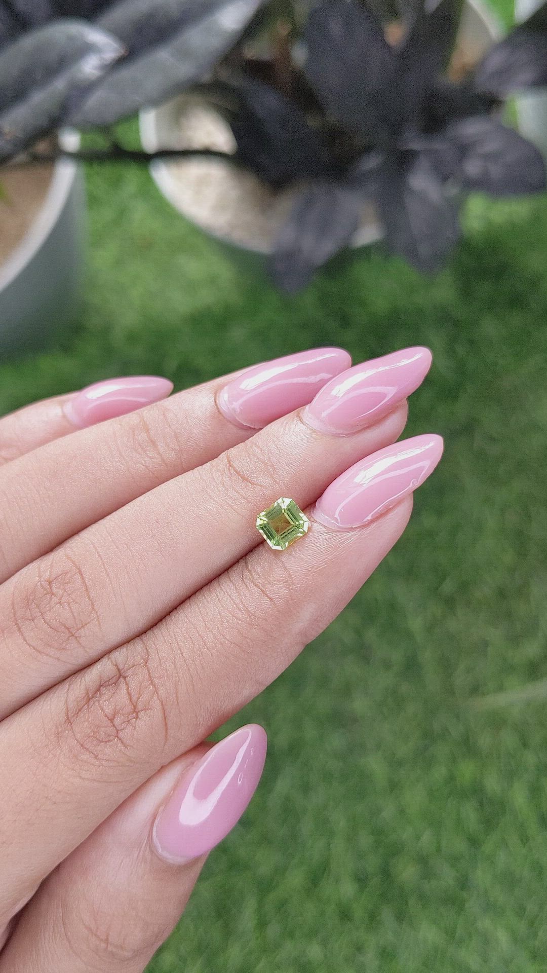 0.76 Ct. Yellowish Green Peridot from Tanzania Size Video