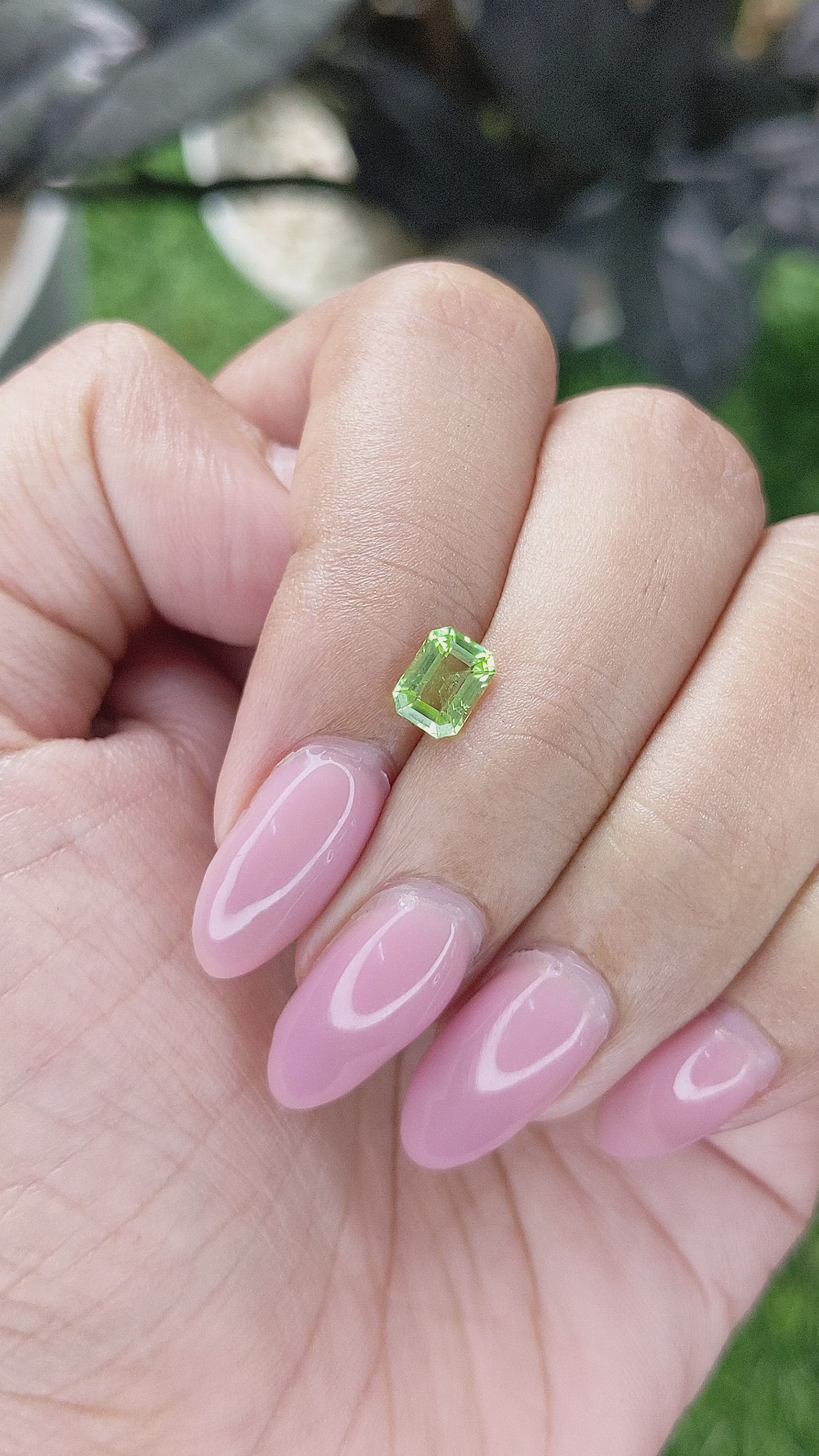 0.80 Ct. Yellowish Green Peridot from Tanzania Size Video