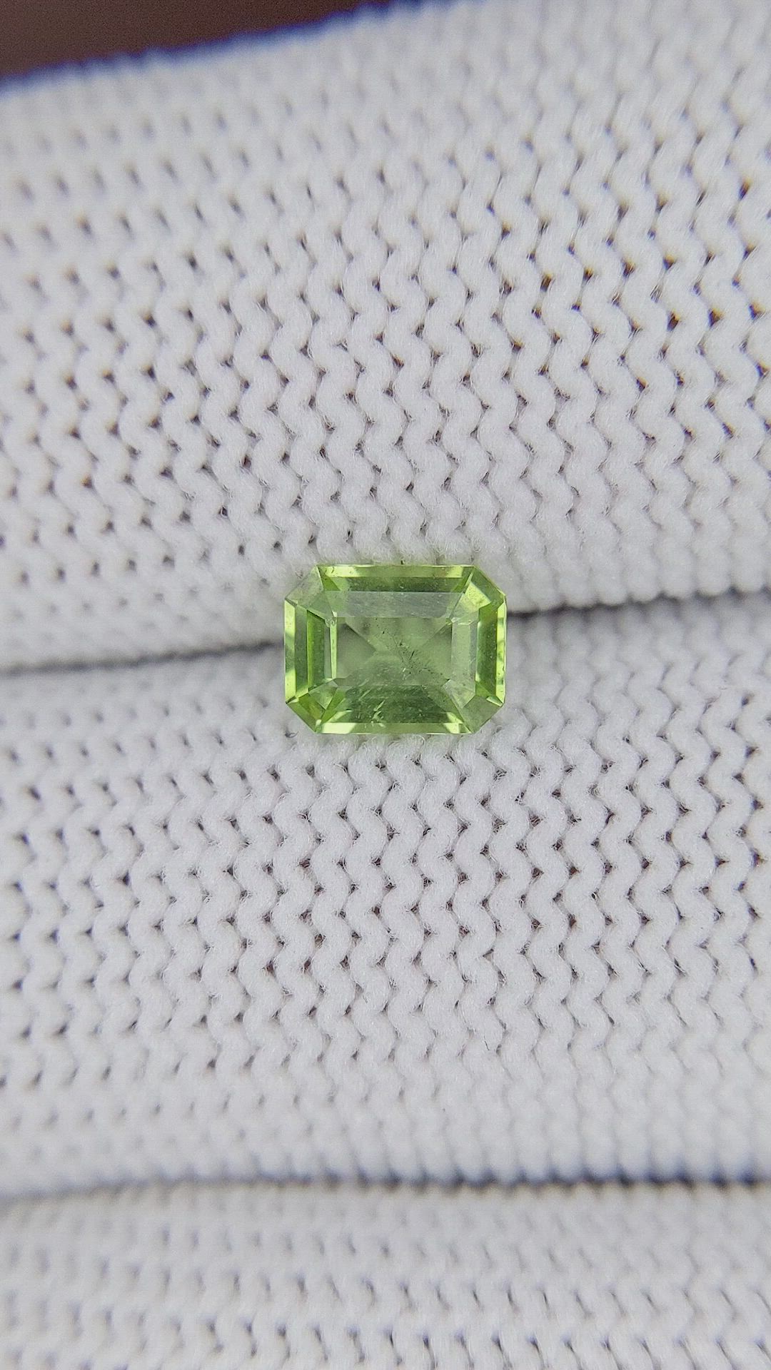 0.80 Ct. Yellowish Green Peridot from Tanzania Size Video