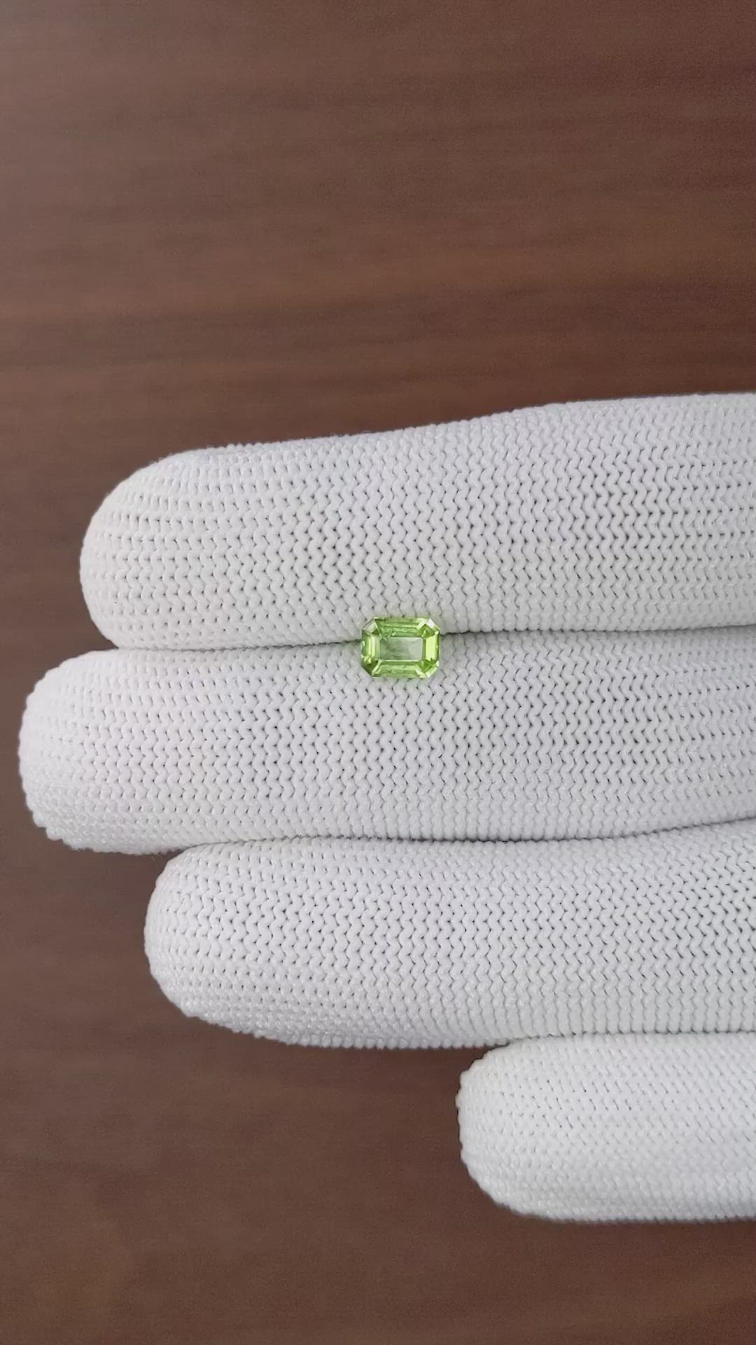 0.80 Ct. Yellowish Green Peridot from Tanzania Size Video