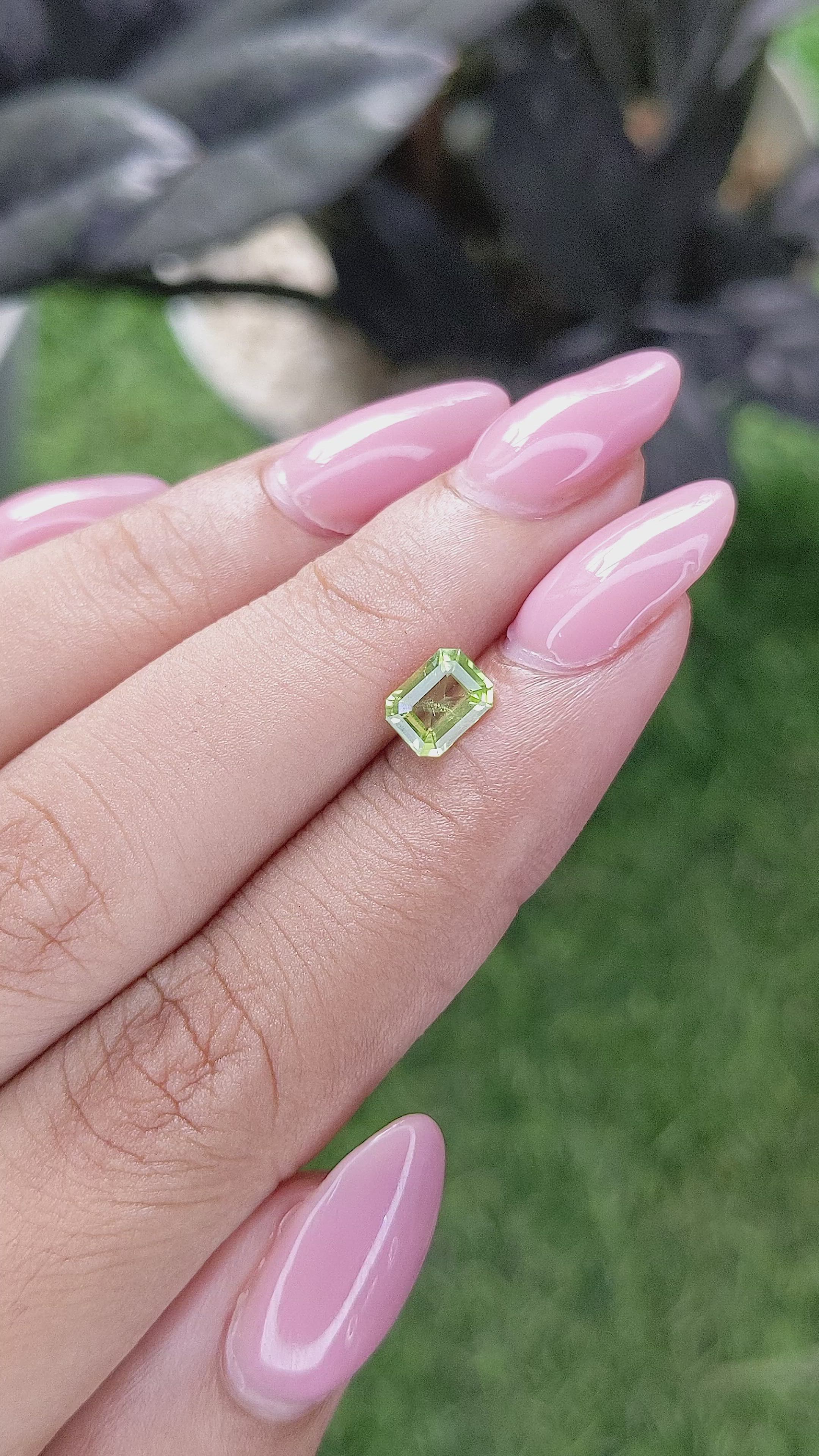 0.80 Ct. Yellowish Green Peridot from Tanzania Size Video