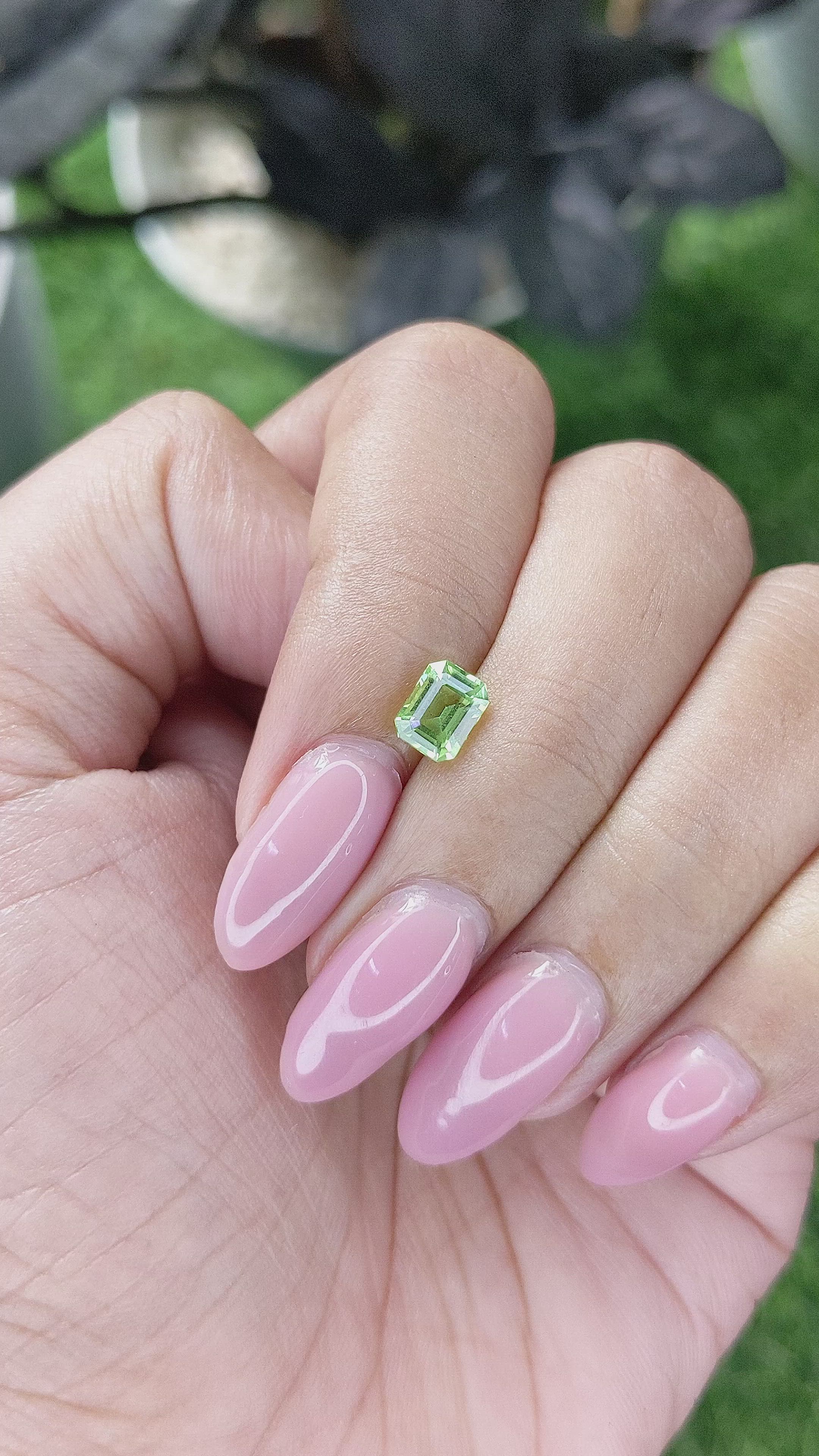 0.88 Ct. Yellowish Green Peridot from Tanzania Size Video