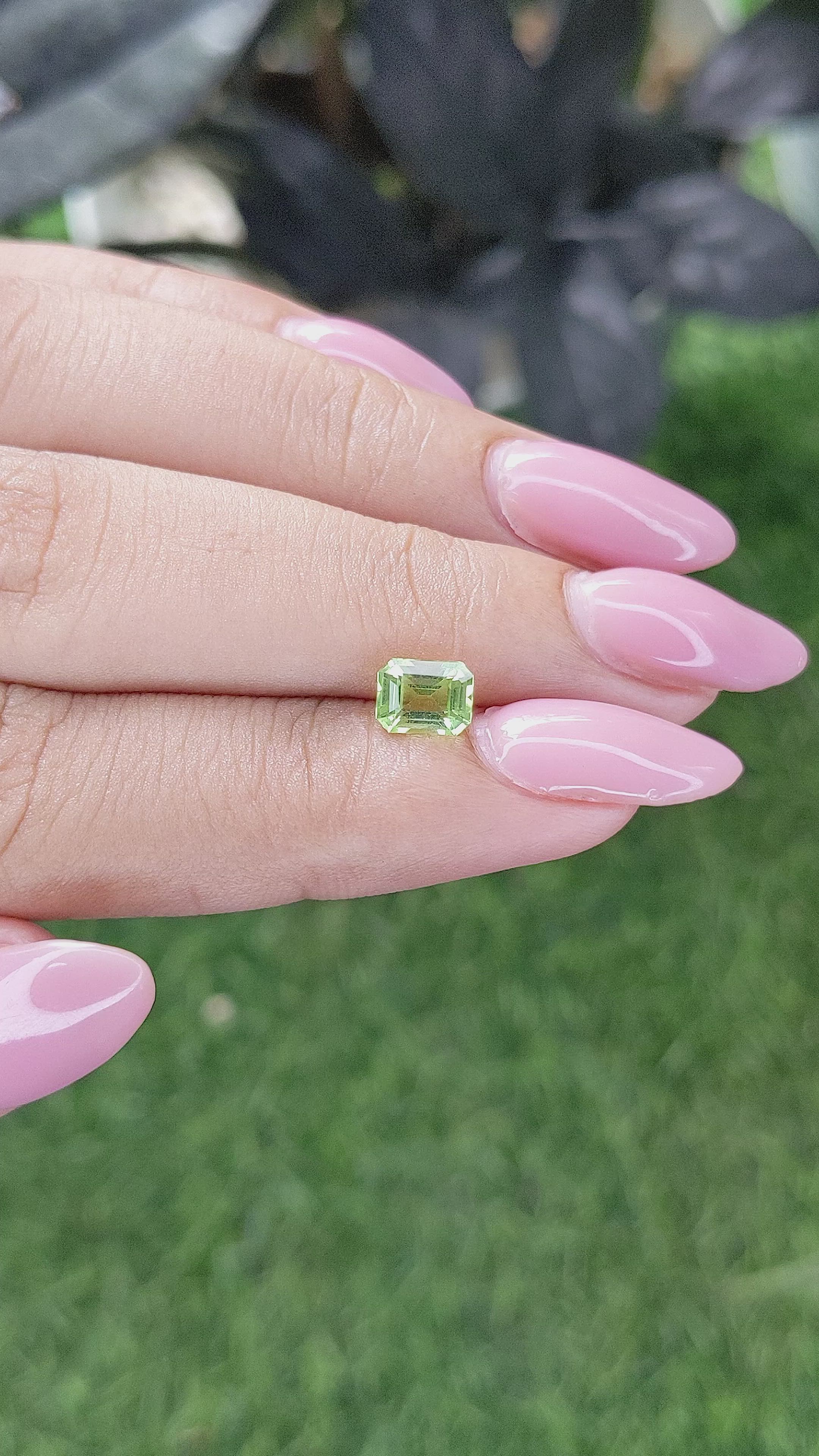 0.88 Ct. Yellowish Green Peridot from Tanzania Size Video