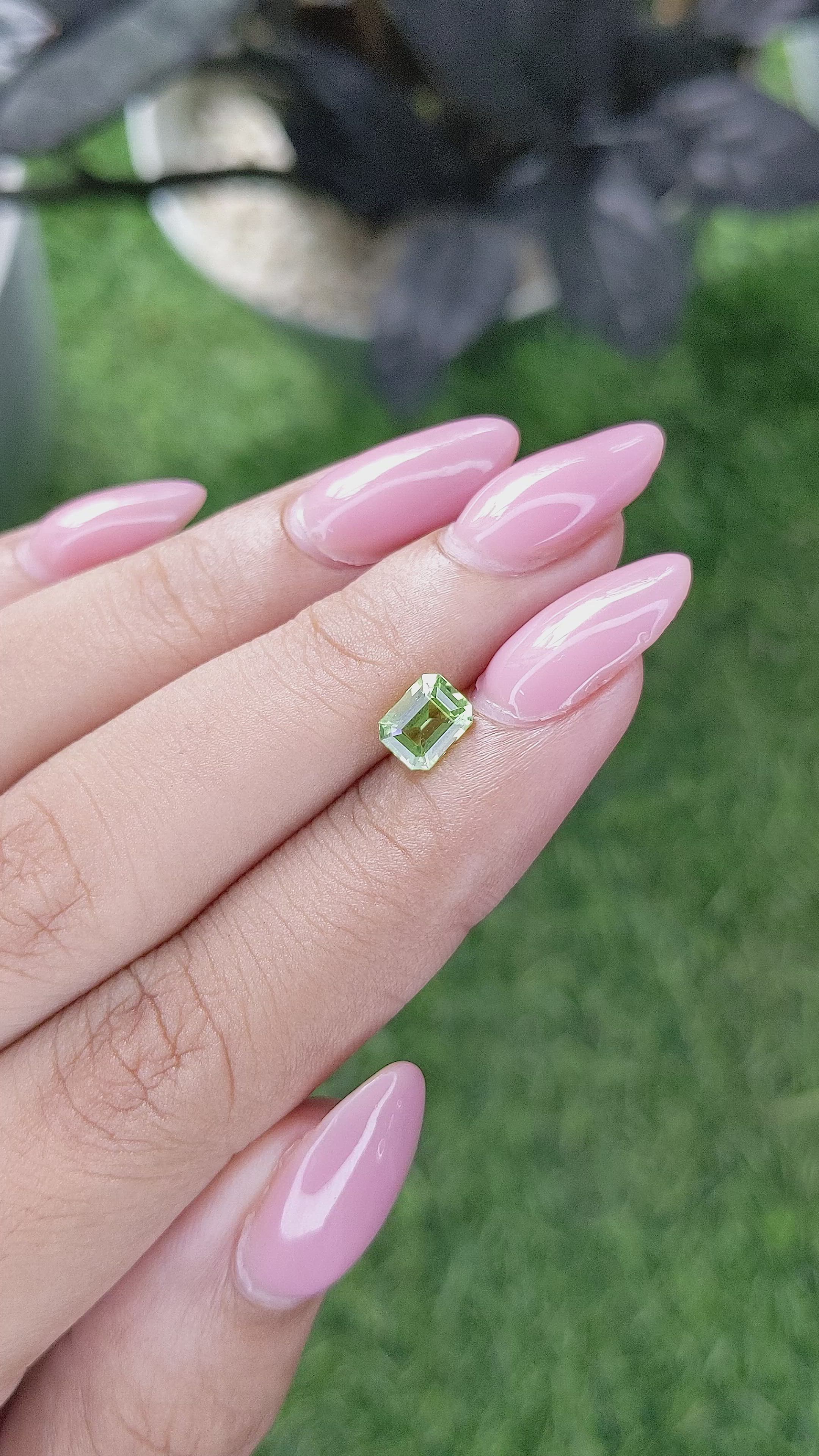 0.88 Ct. Yellowish Green Peridot from Tanzania Size Video