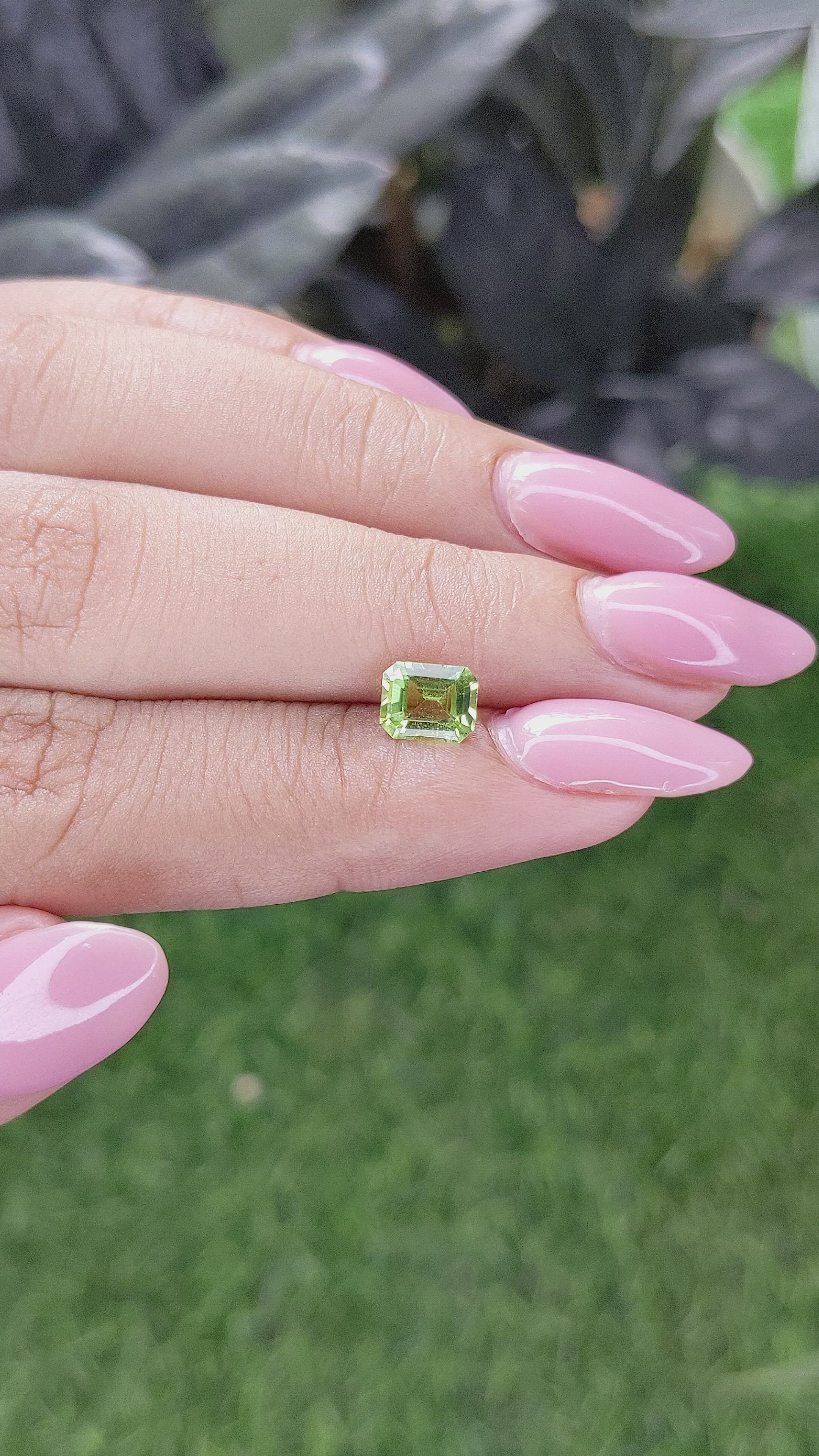 0.88 Ct. Yellowish Green Peridot from Tanzania Size Video