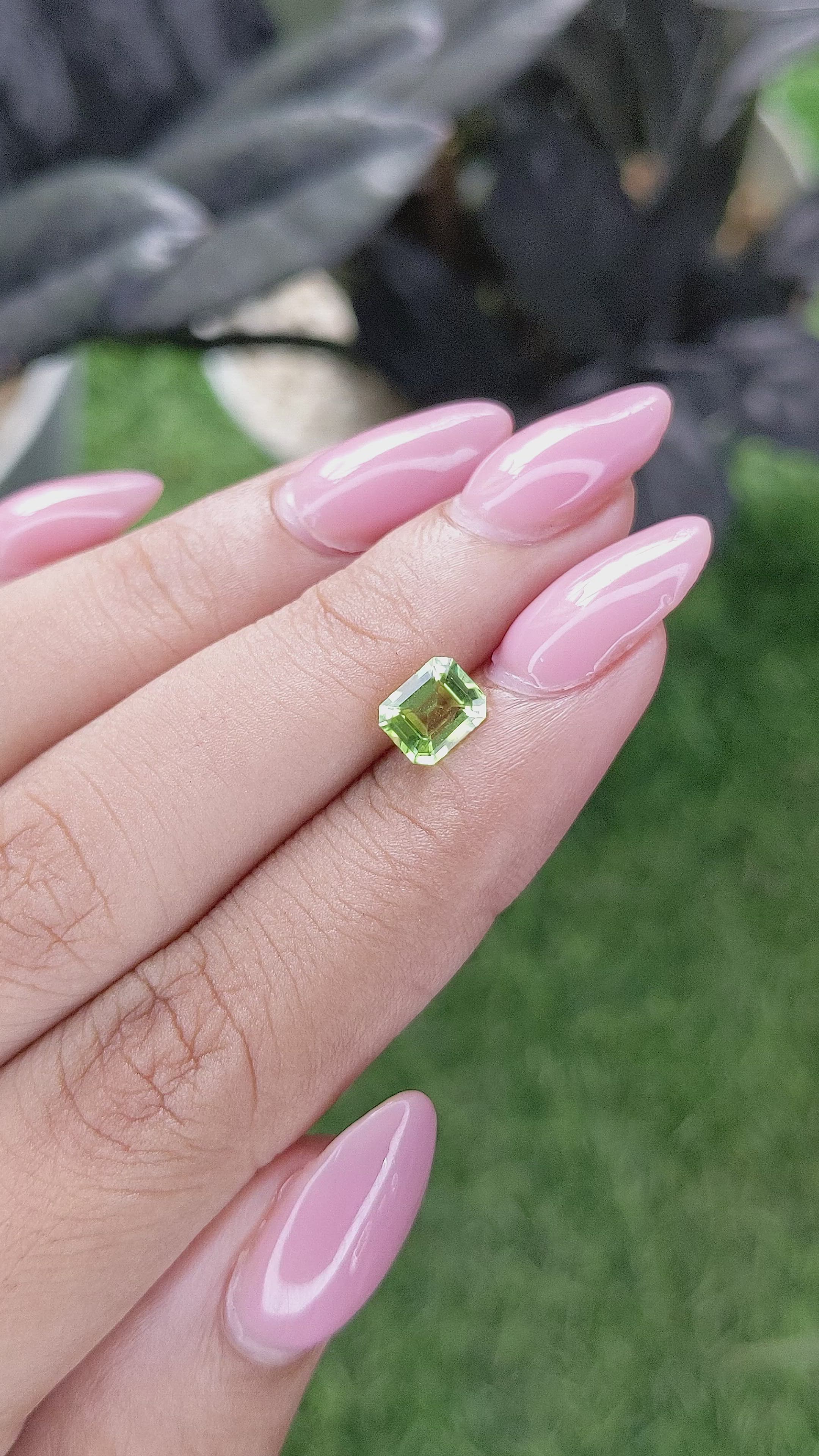 0.88 Ct. Yellowish Green Peridot from Tanzania Size Video