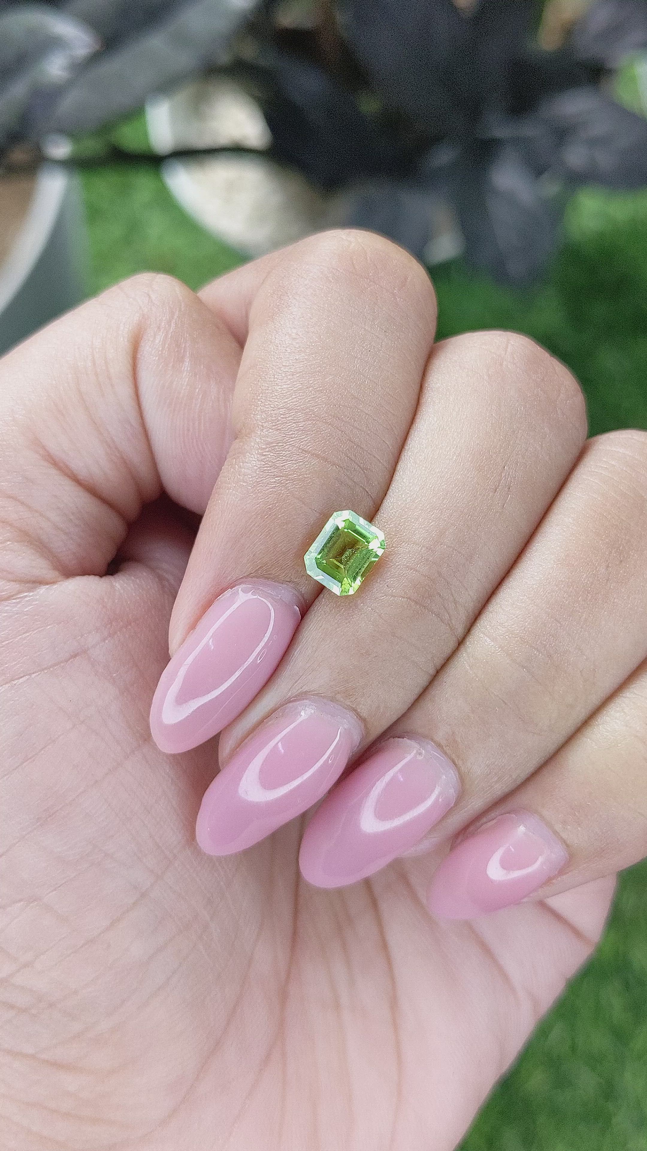 0.88 Ct. Yellowish Green Peridot from Tanzania Size Video