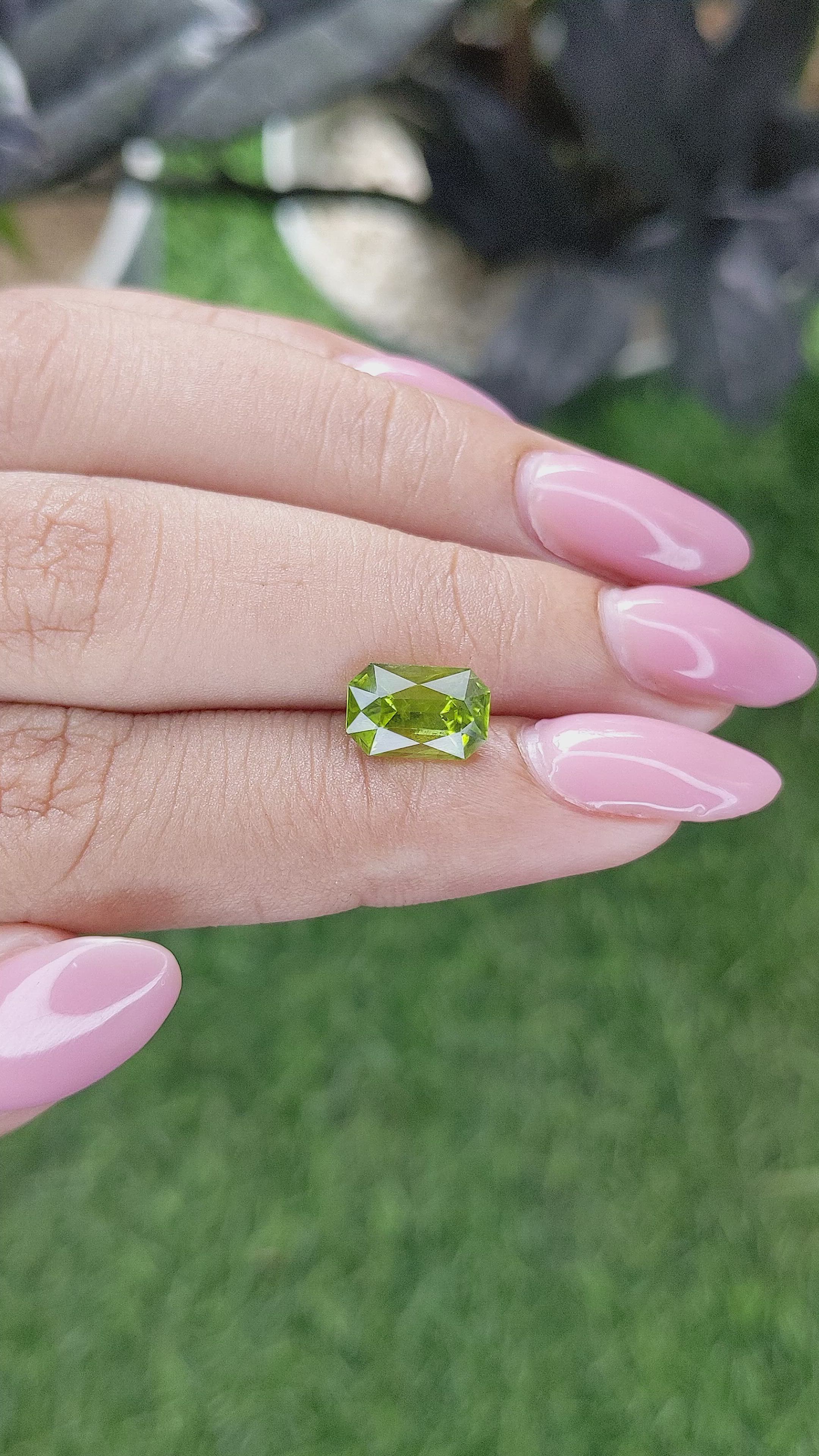 2.24 Ct. Yellowish Green Peridot from Pakistan Size Video