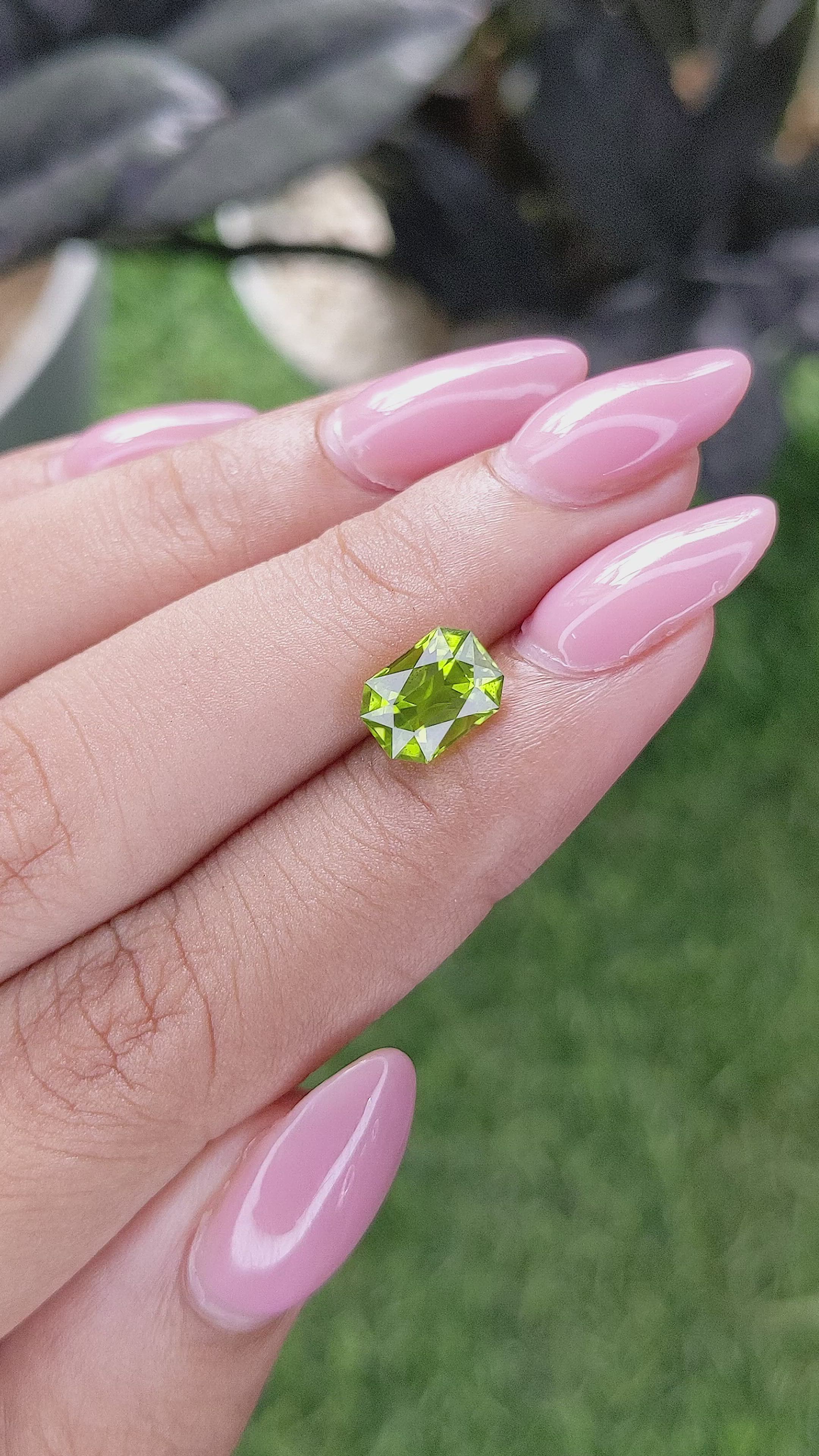 2.10 Ct. Yellowish Green Peridot from Pakistan Size Video