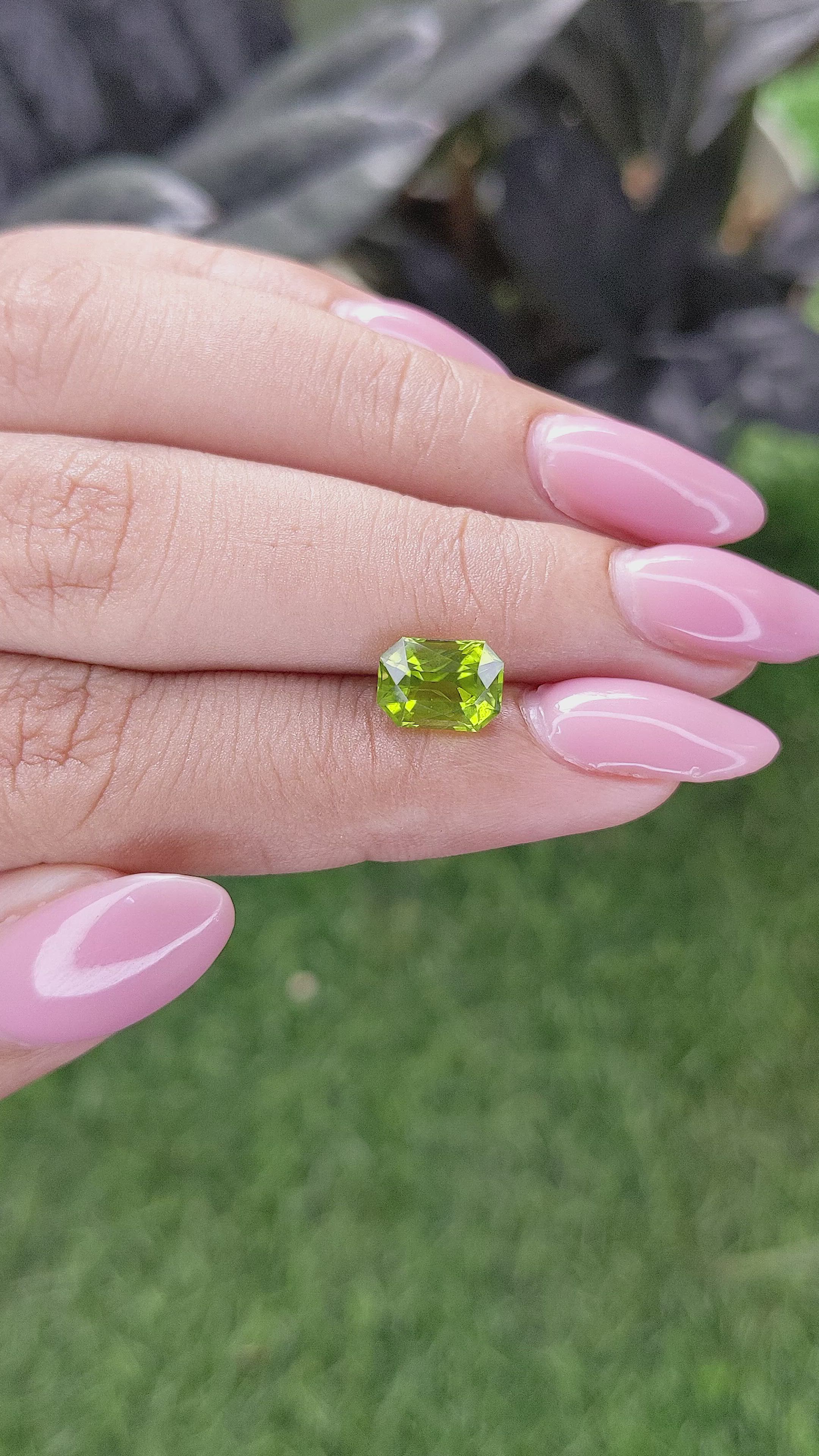 2.10 Ct. Yellowish Green Peridot from Pakistan Size Video