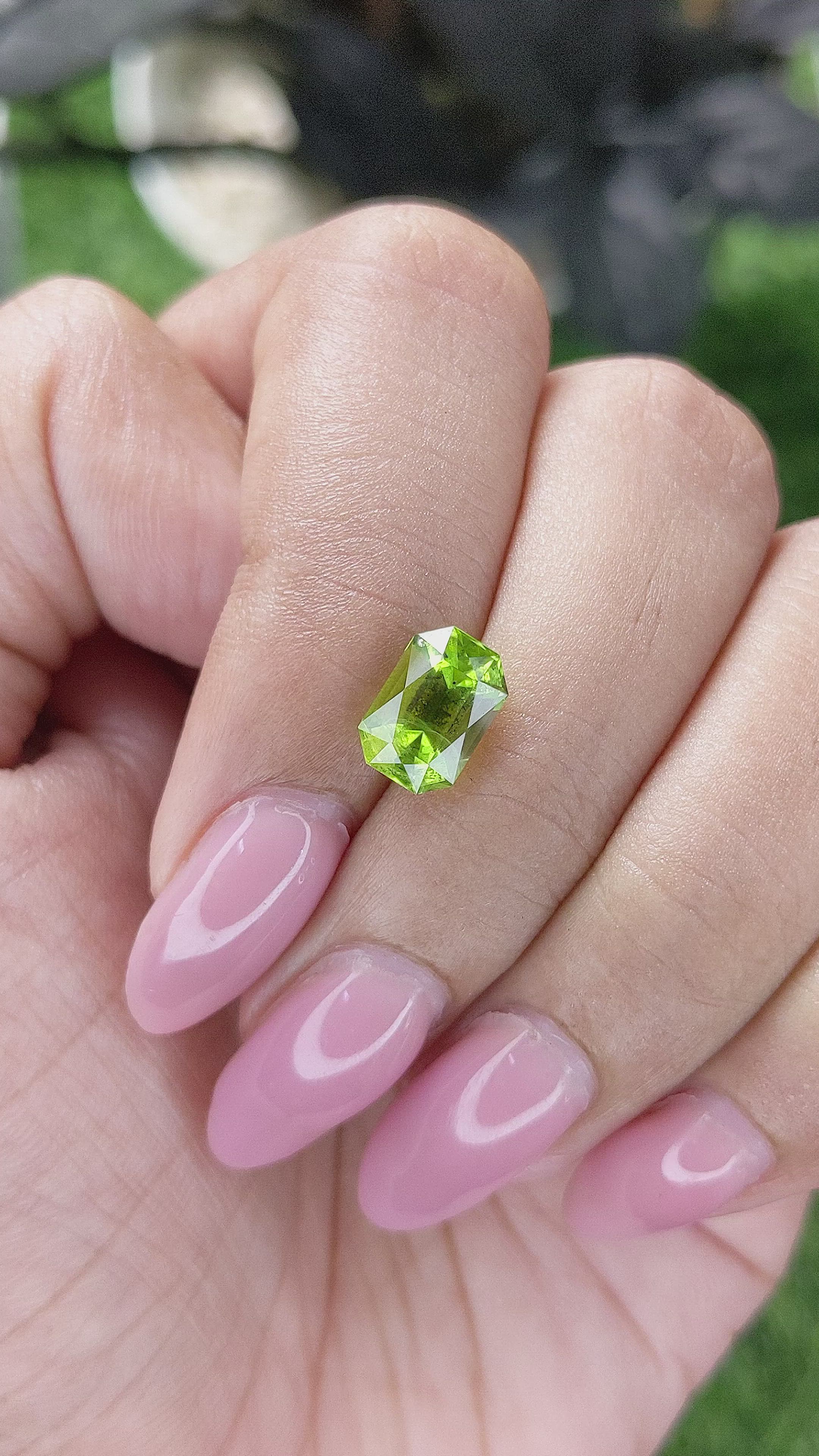 2.13 Ct. Yellowish Green Peridot from Pakistan Size Video