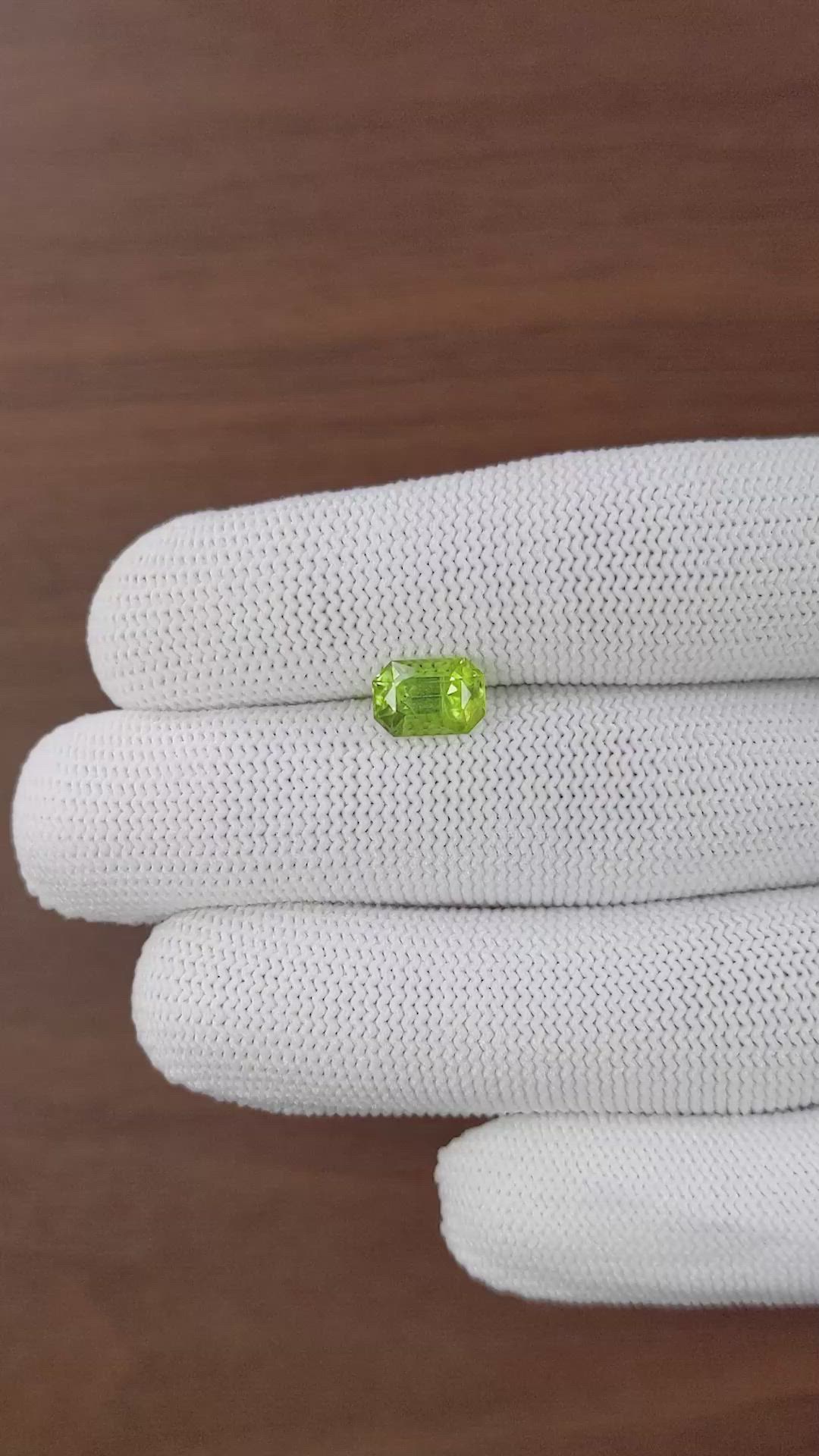 2.13 Ct. Yellowish Green Peridot from Pakistan Size Video