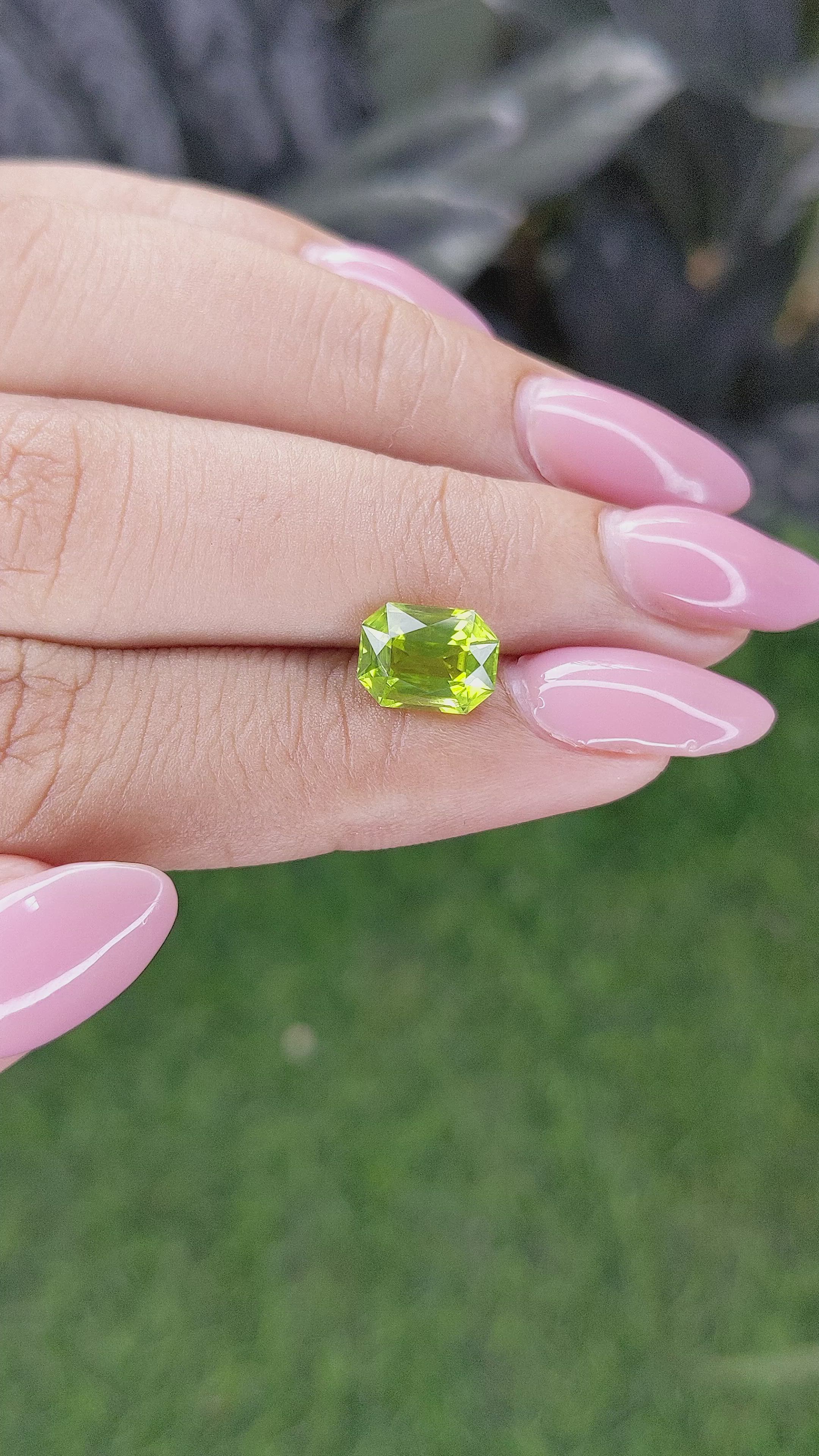 2.25 Ct. Yellowish Green Peridot from Pakistan Size Video