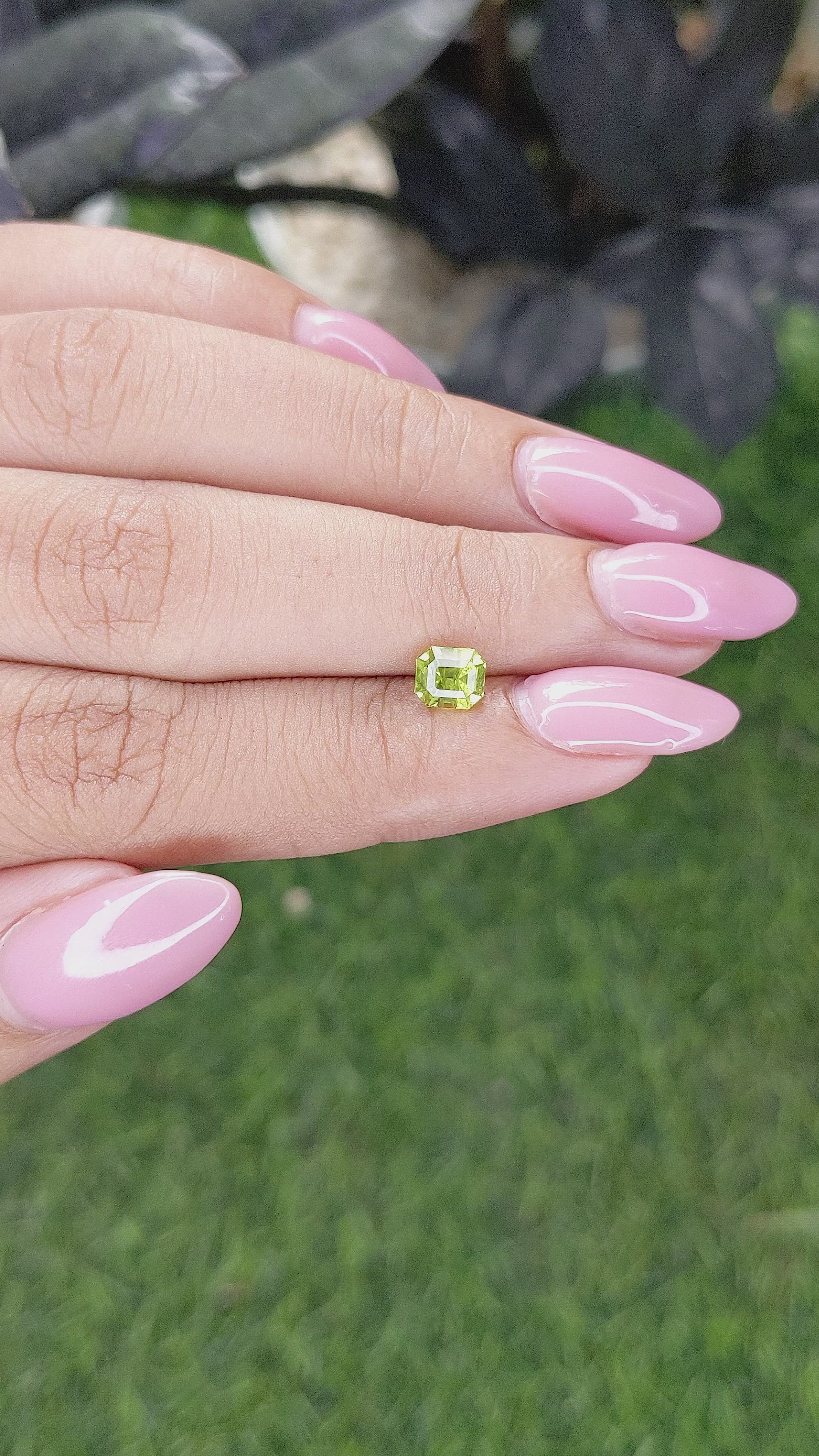 0.87 Ct. Yellowish Green Peridot from Pakistan Size Video