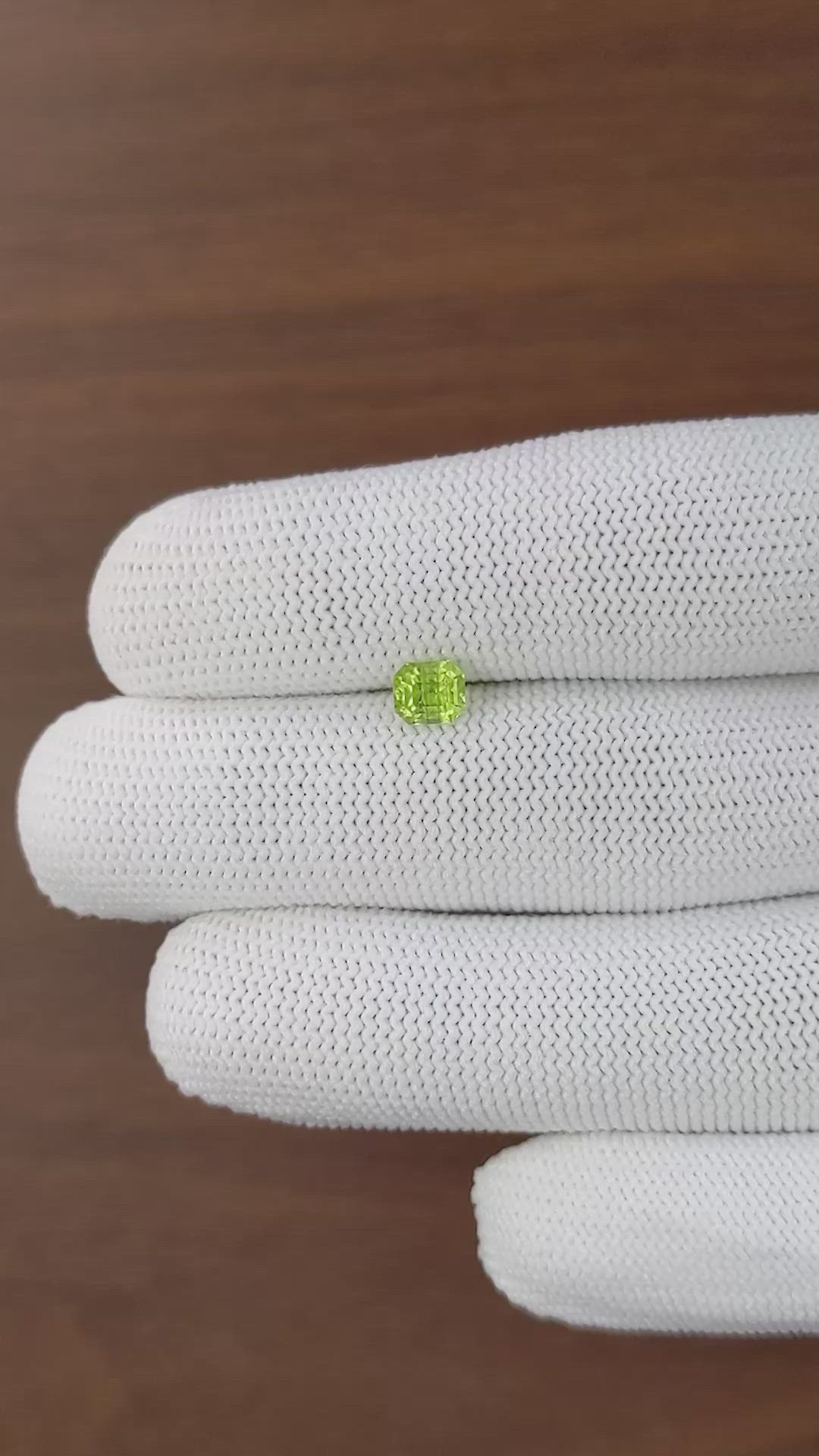 0.87 Ct. Yellowish Green Peridot from Pakistan Size Video