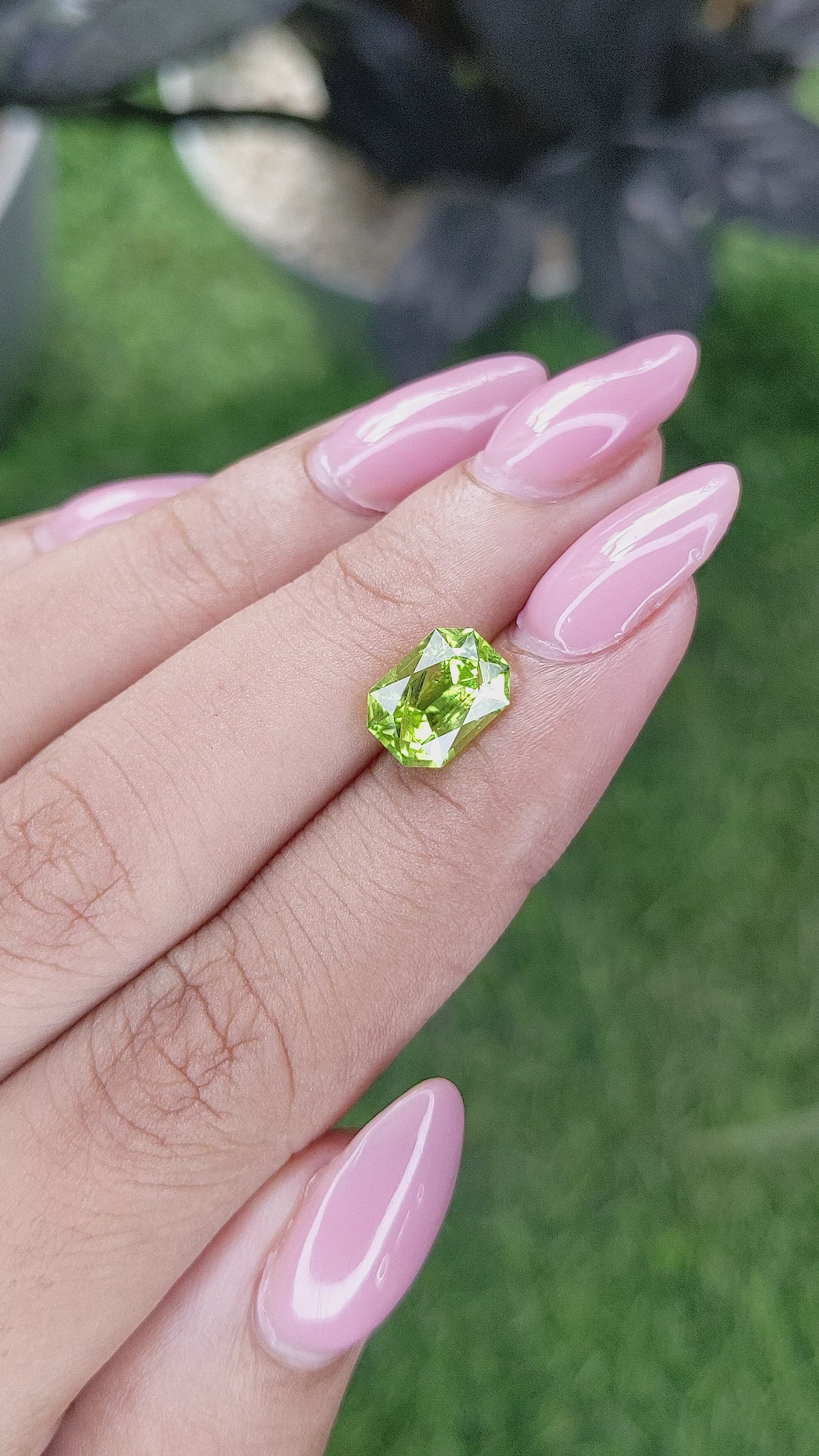 2.42 Ct. Yellowish Green Peridot from Pakistan Size Video