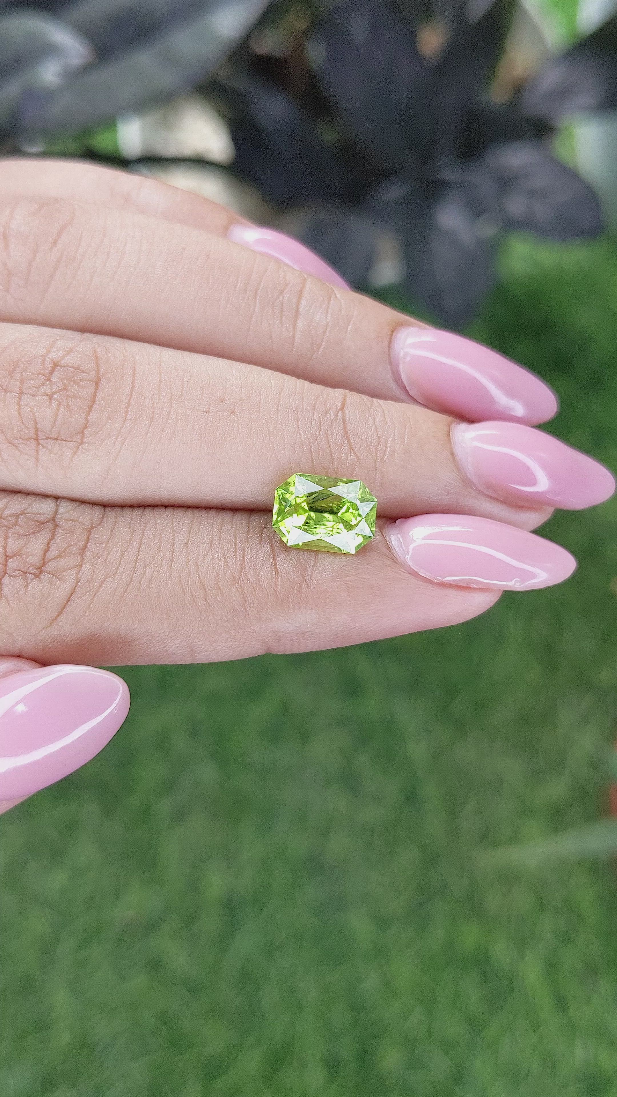 2.42 Ct. Yellowish Green Peridot from Pakistan Size Video