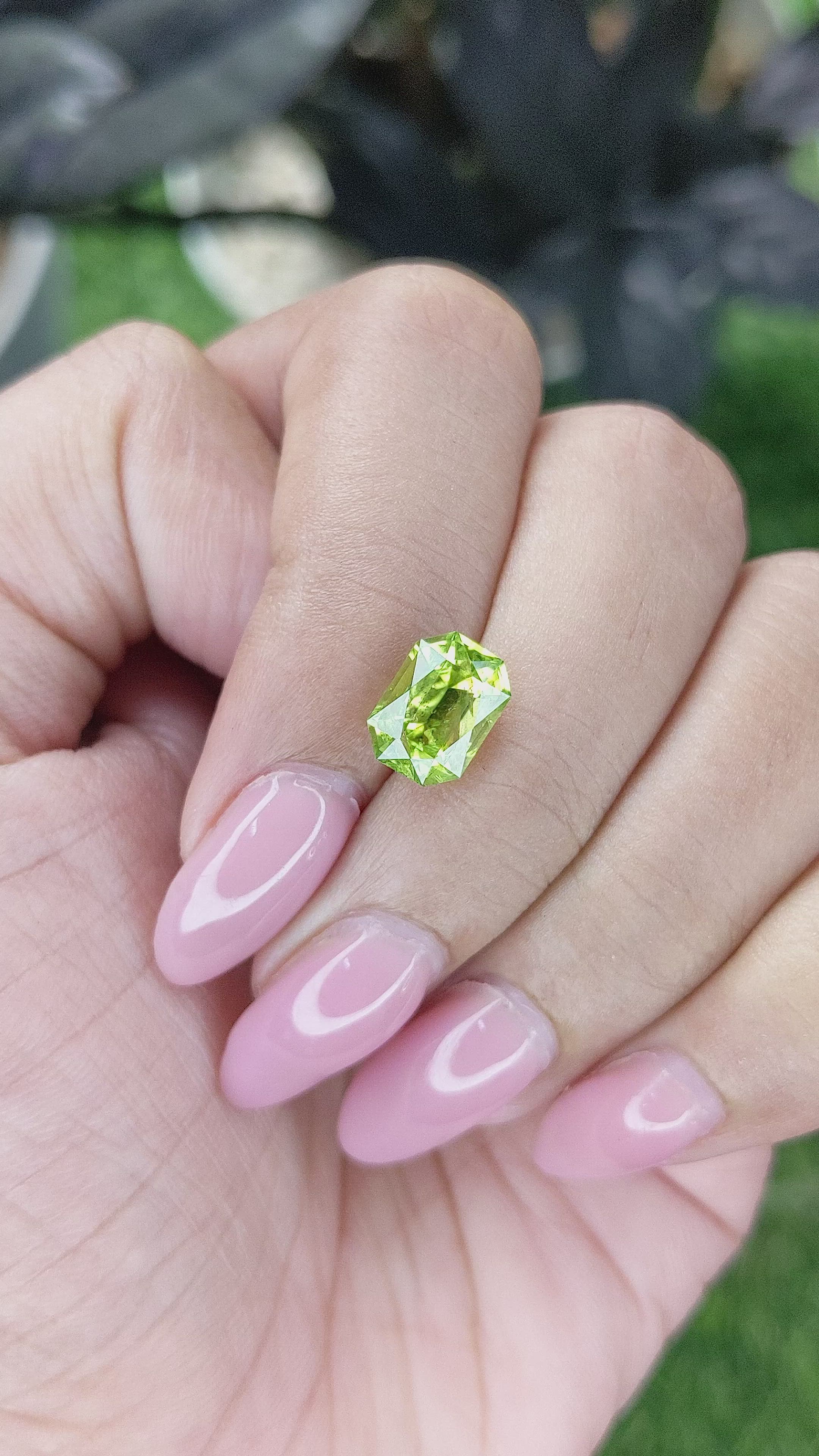 2.42 Ct. Yellowish Green Peridot from Pakistan Size Video
