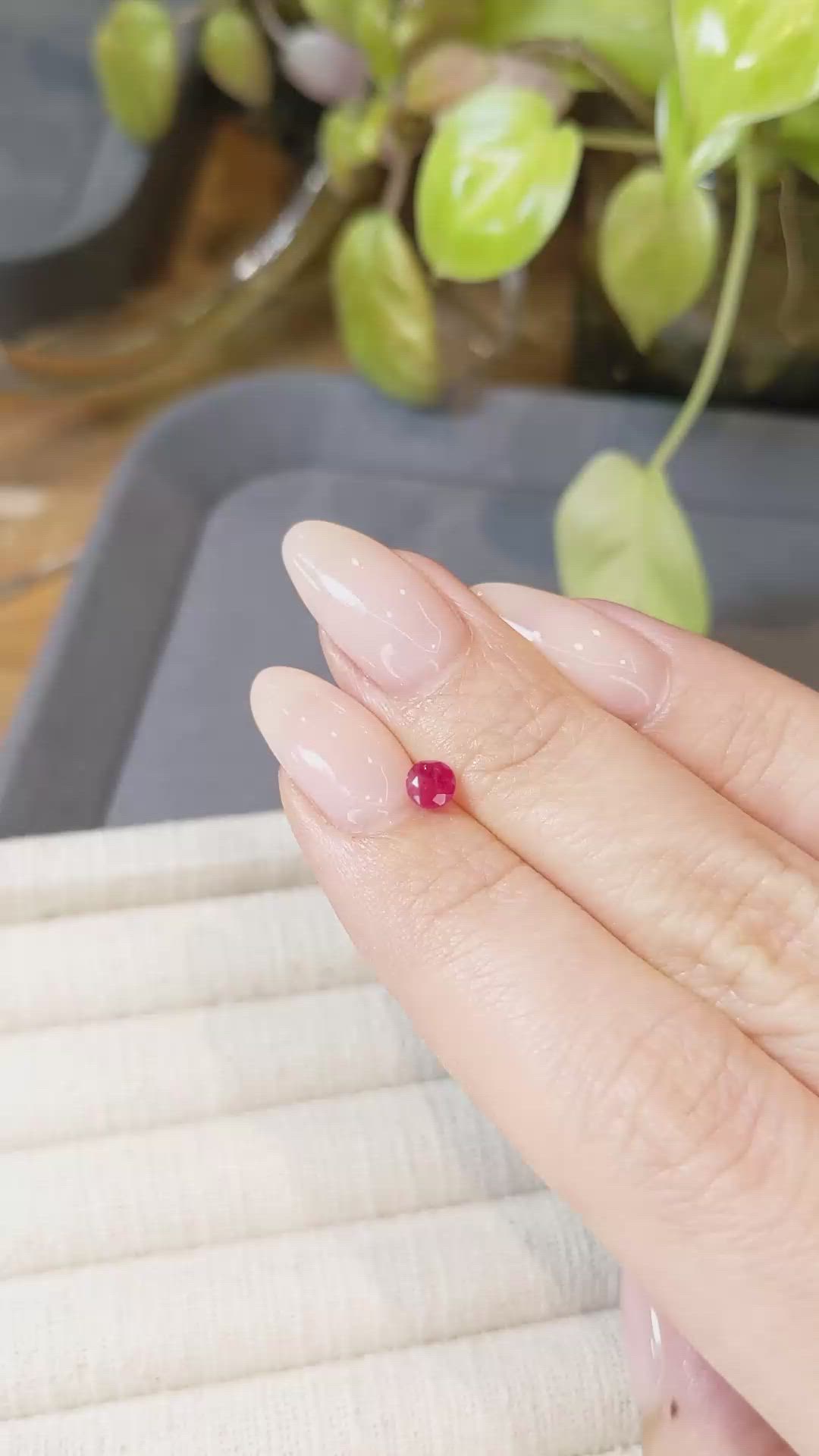 0.31 Ct. Pinkish Red Red Beryl from United States Size Video