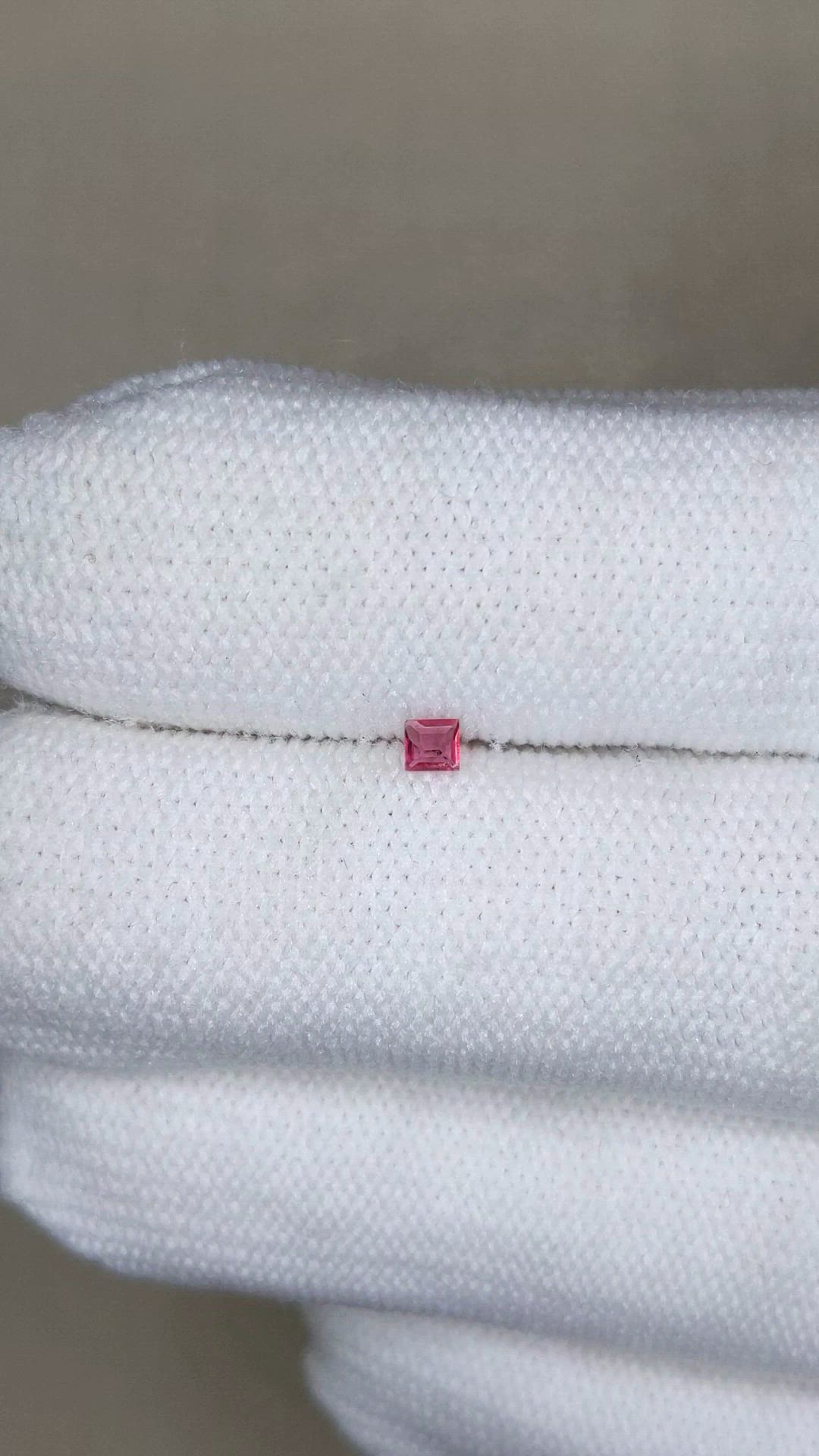 0.04 Ct. Pinkish Red Red Beryl from United States Size Video