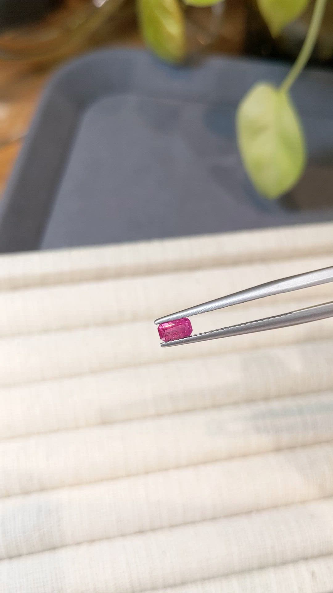 0.26 Ct. Pinkish Red Red Beryl from United States Size Video