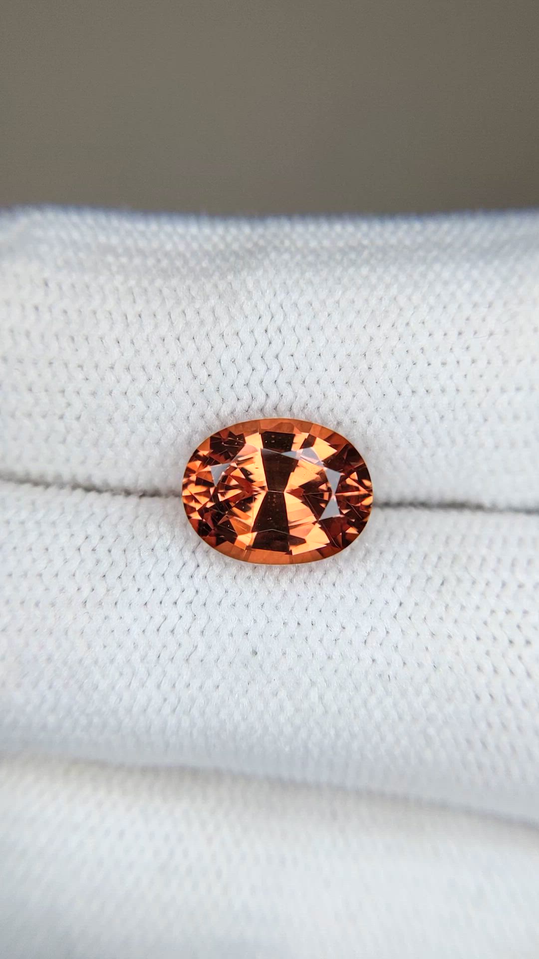 3.42 Ct. Orange Malaya Garnet from Tanzania Size Video