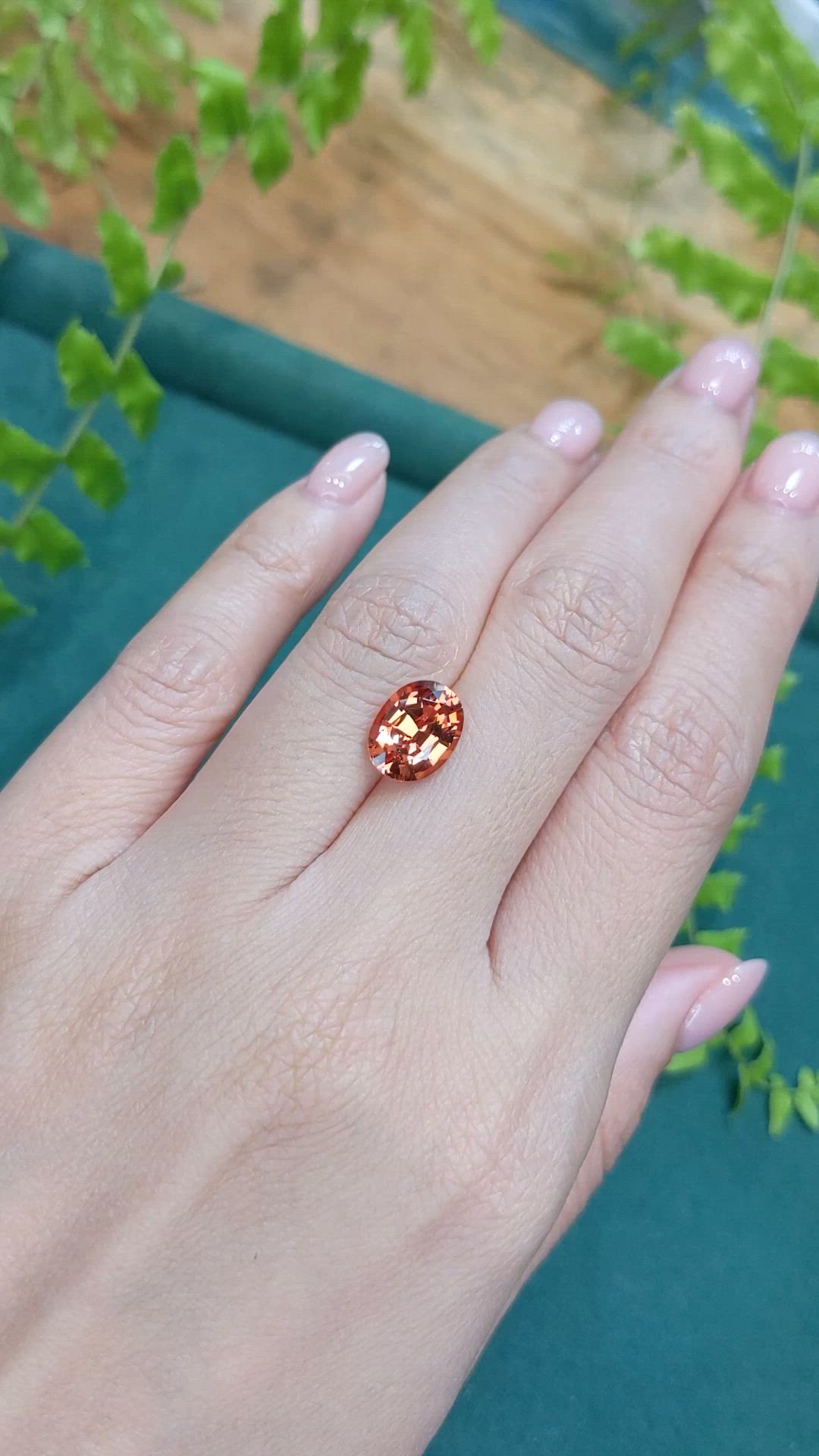 3.42 Ct. Orange Malaya Garnet from Tanzania Size Video