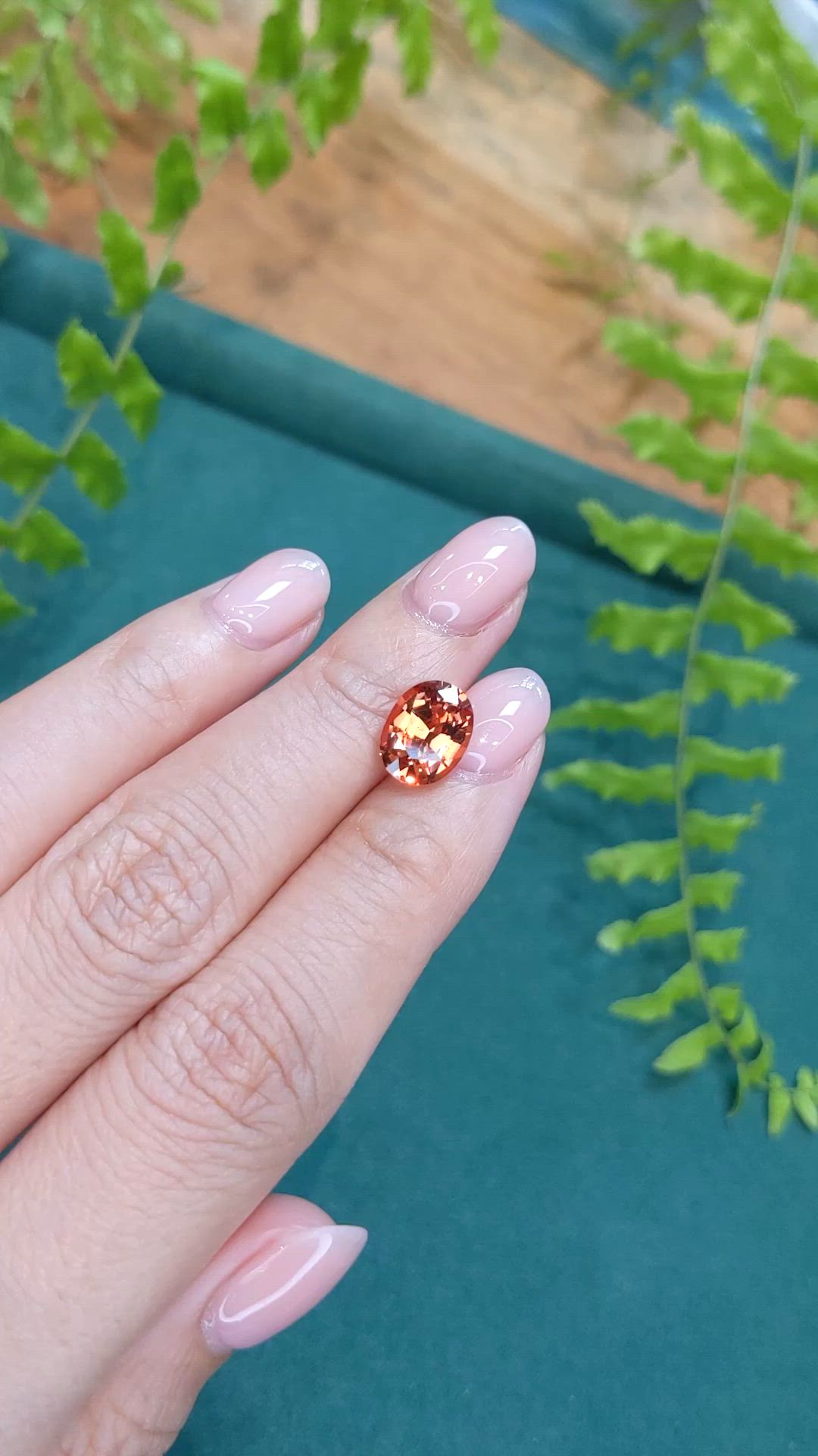 3.42 Ct. Orange Malaya Garnet from Tanzania Size Video