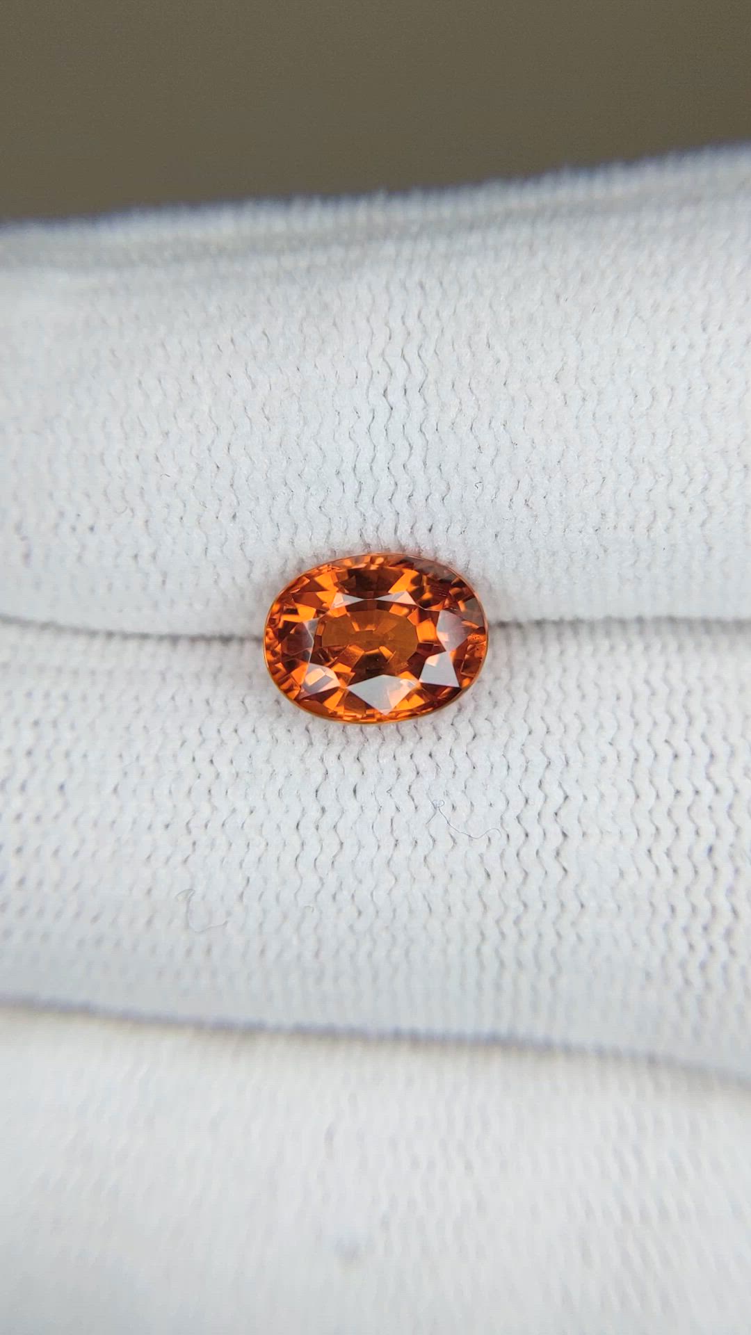 2.48 Ct. Orange Garnet from Tanzania Size Video