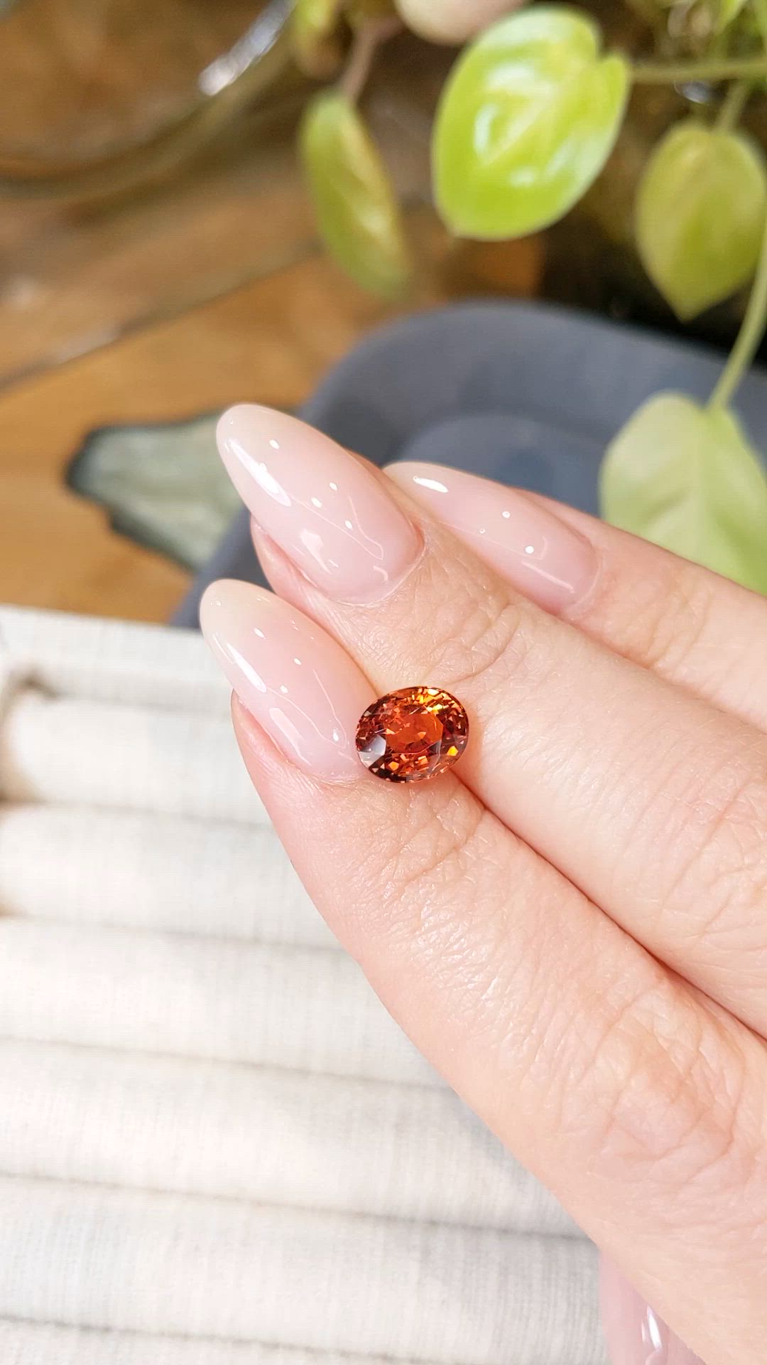 2.89 Ct. Brownish Orange Garnet from Tanzania Size Video