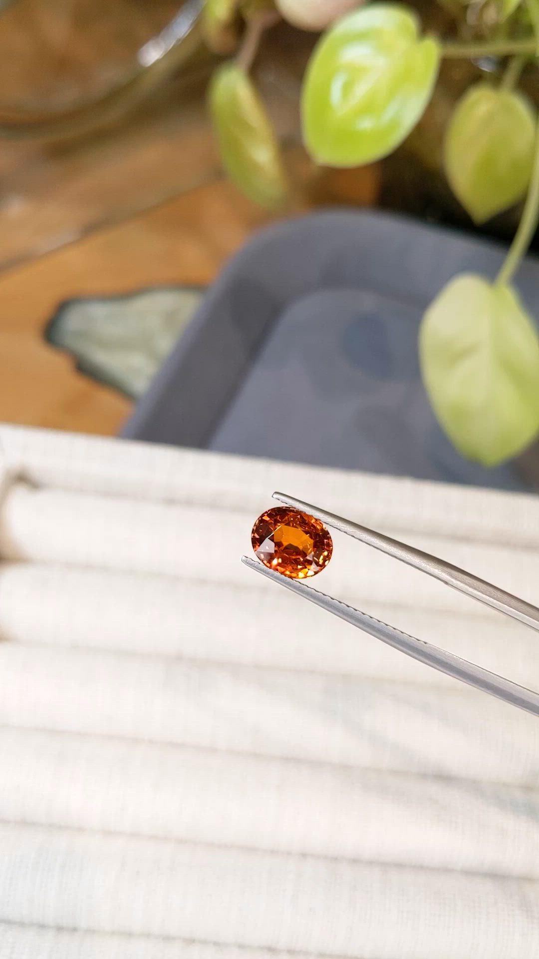 2.89 Ct. Brownish Orange Garnet from Tanzania Size Video