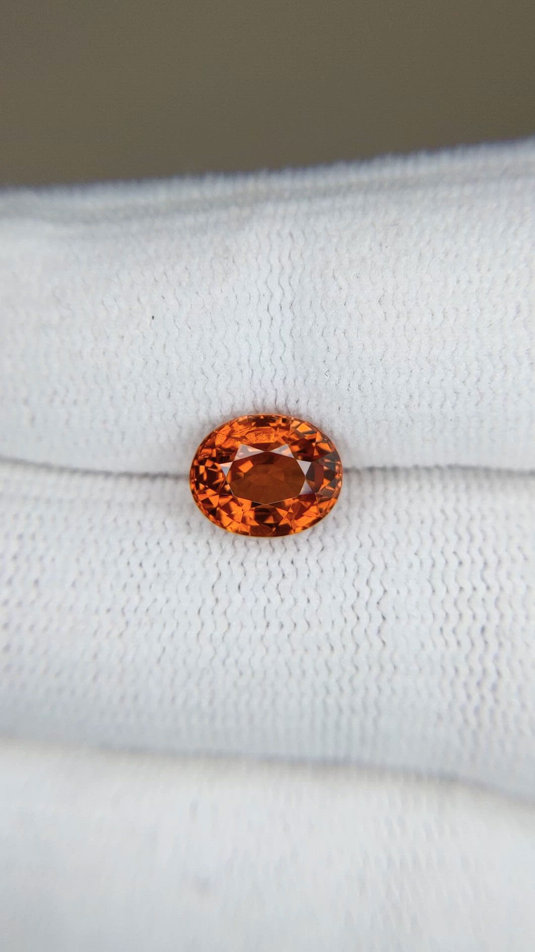 2.89 Ct. Brownish Orange Garnet from Tanzania Size Video